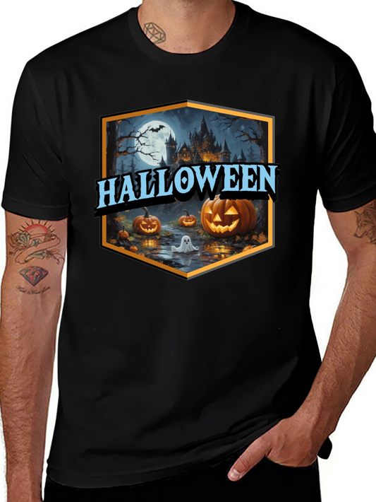 Halloween T-Shirt Spooky Castle Pumpkin Tee