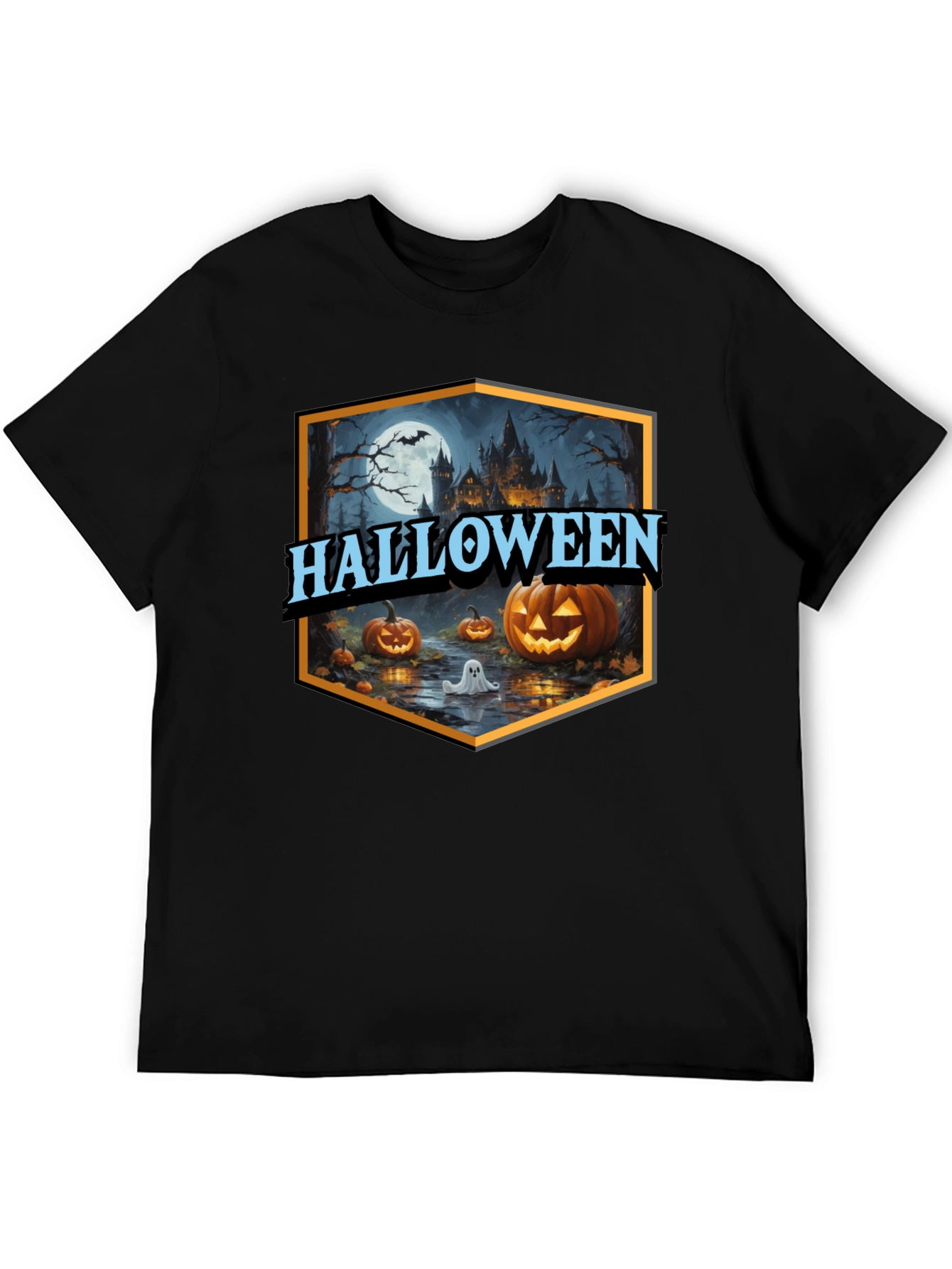 Halloween T-Shirt Spooky Castle Pumpkin Tee