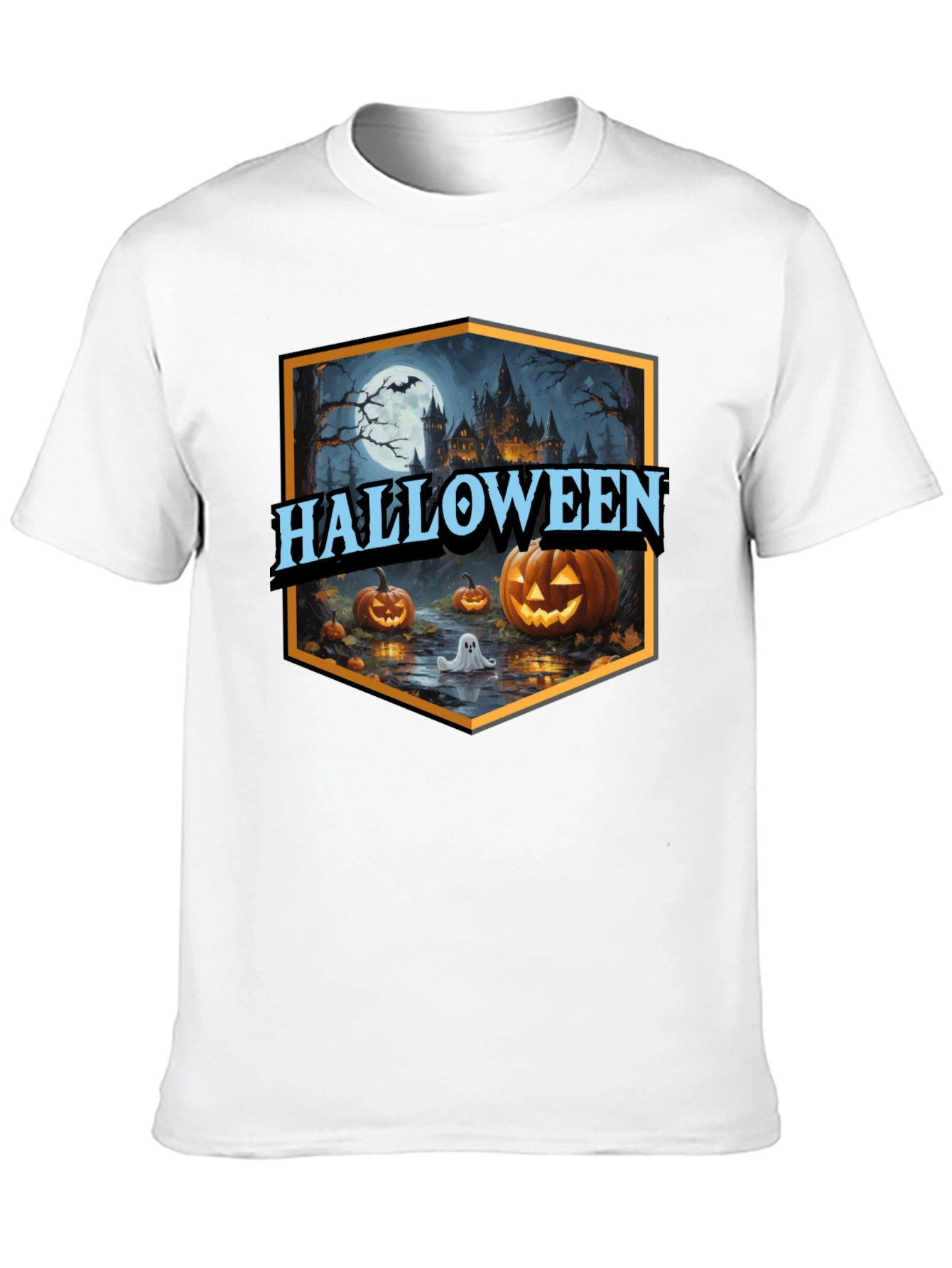 Halloween T-Shirt Spooky Castle Pumpkin Tee