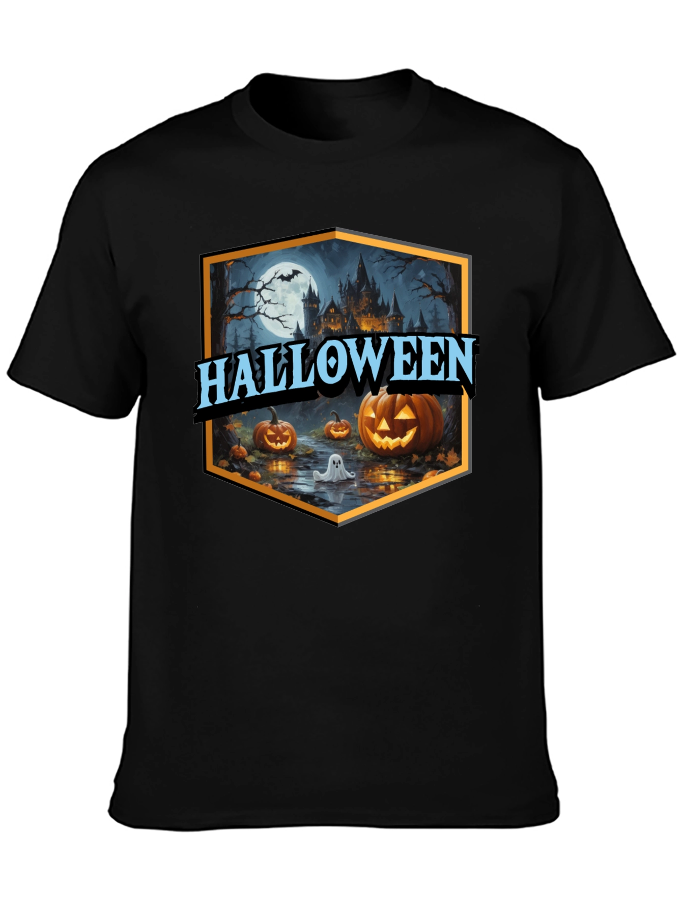 Halloween T-Shirt Spooky Castle Pumpkin Tee