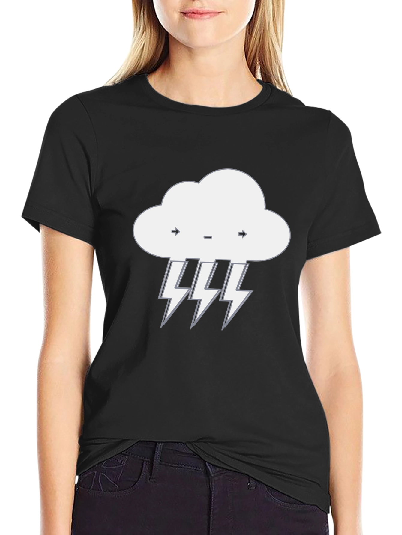 Stormy Weather Graphic Tee - Black Cotton T-Shirt