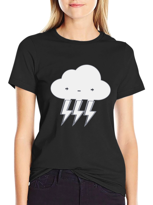 Stormy Weather Graphic Tee - Black Cotton T-Shirt