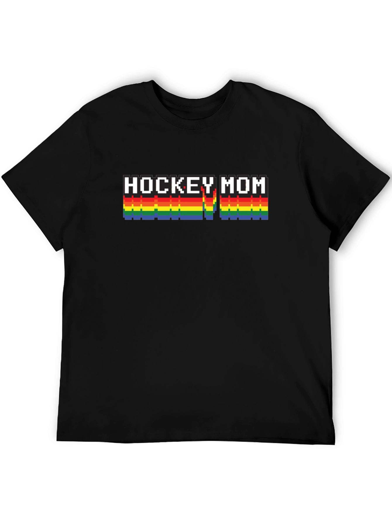 Hockey Mom Rainbow Graphic T-Shirt