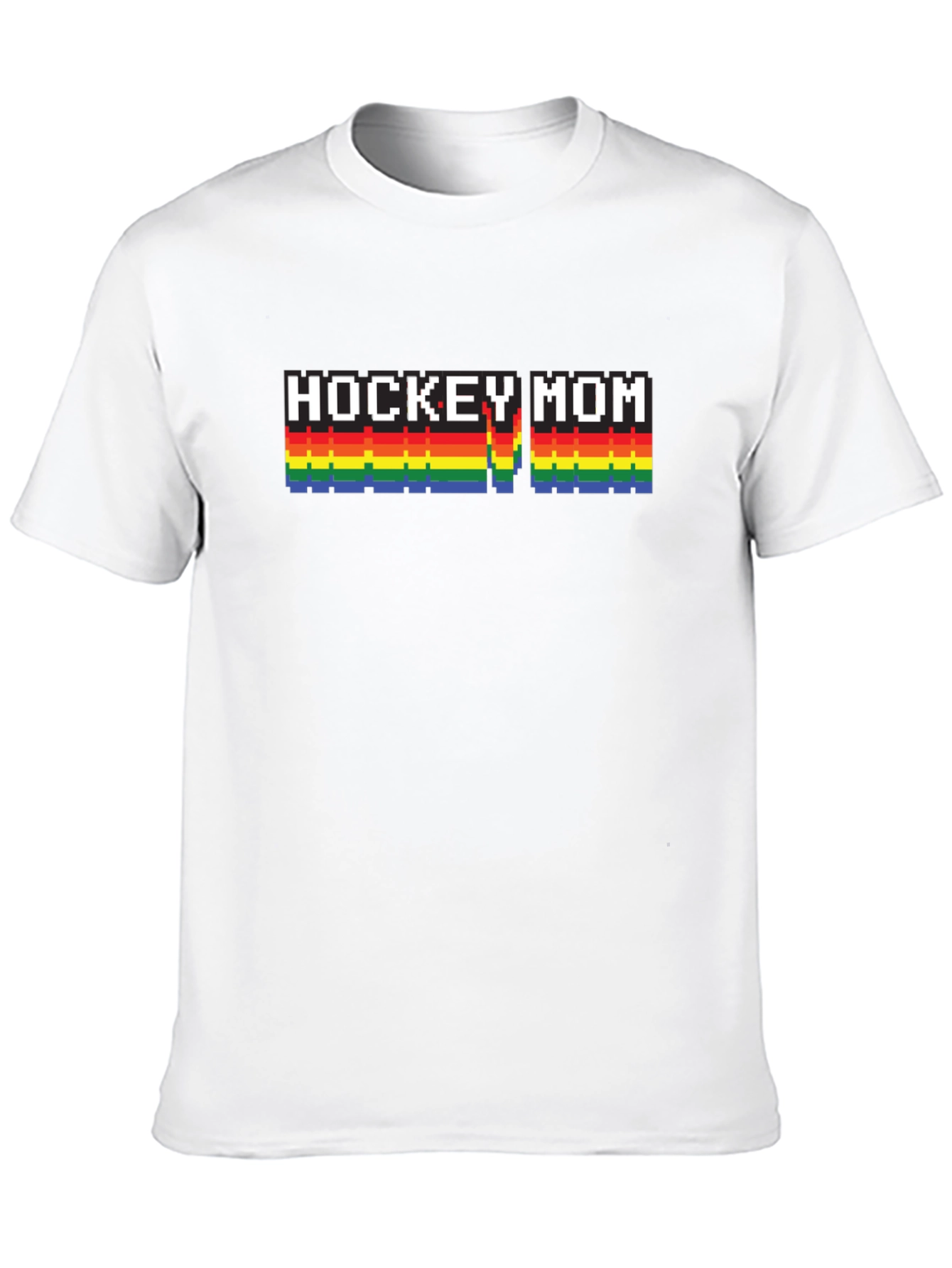 Hockey Mom Rainbow Graphic T-Shirt