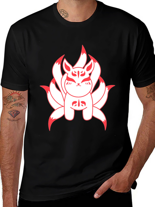 Nine-Tailed Fox Graphic Tee - Anime Style