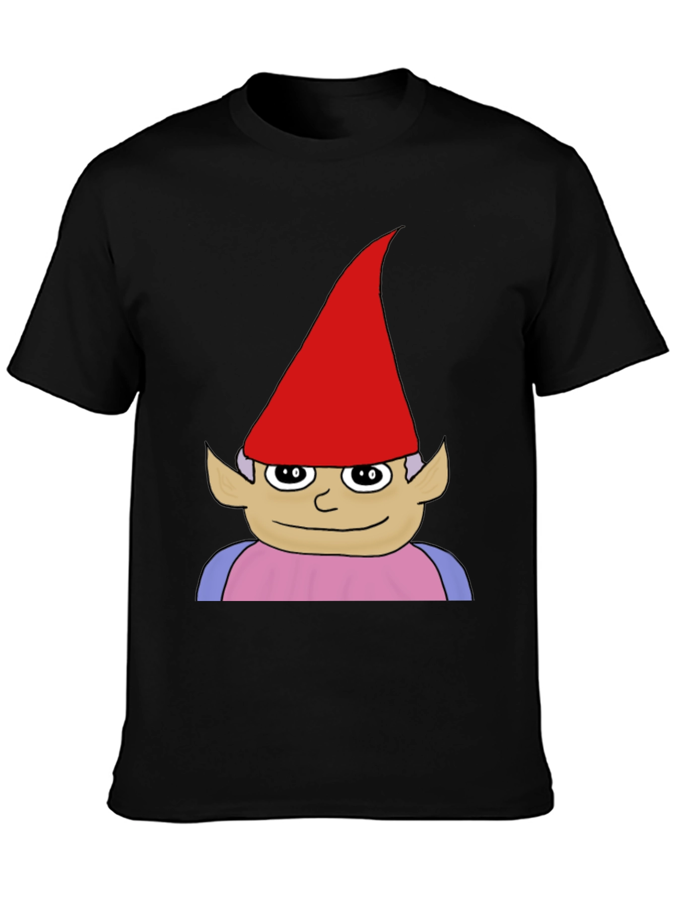 Gnome Graphic Tee - Black Casual Cotton T-Shirt
