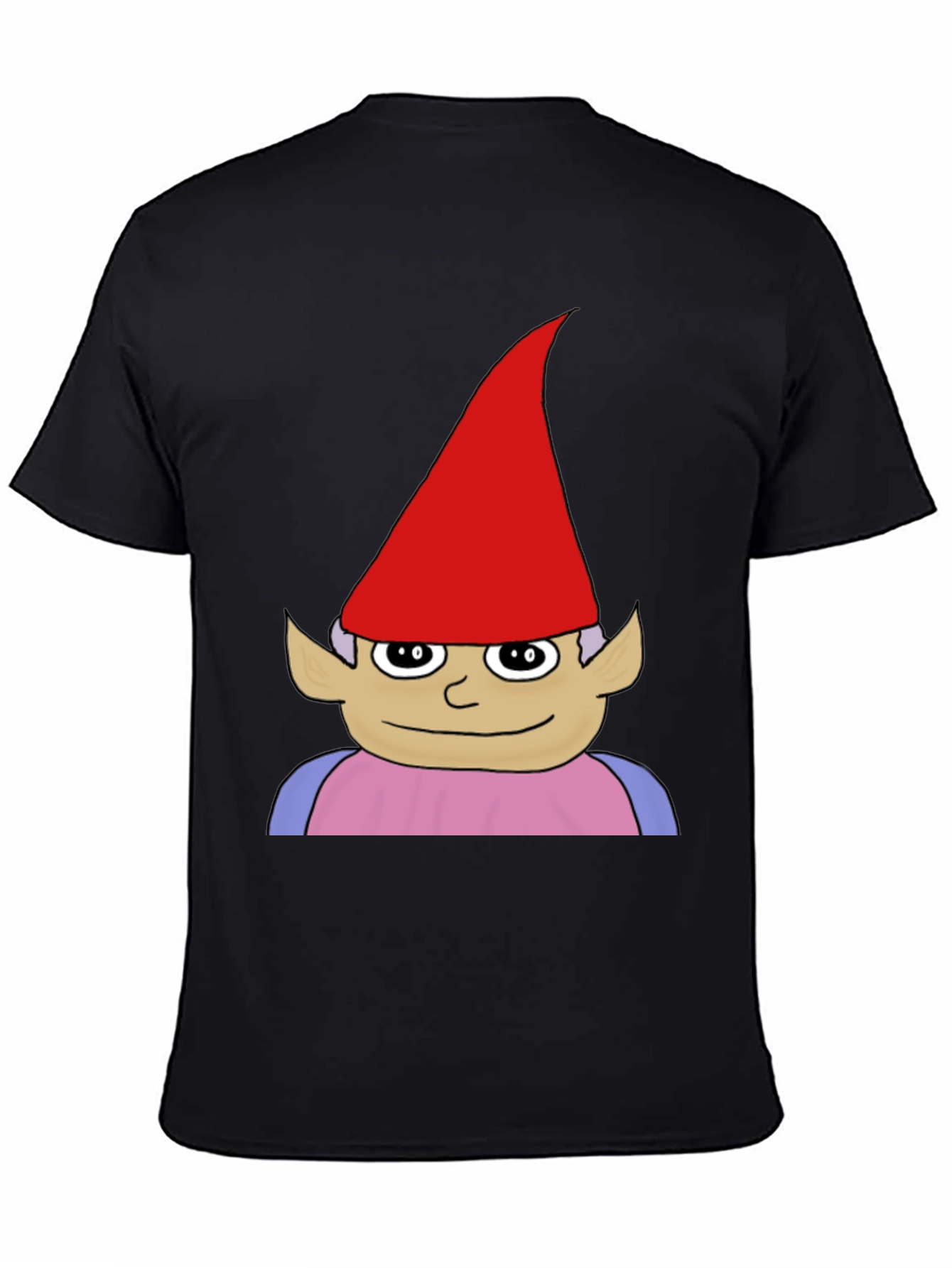 Gnome Graphic Tee - Black Casual Cotton T-Shirt