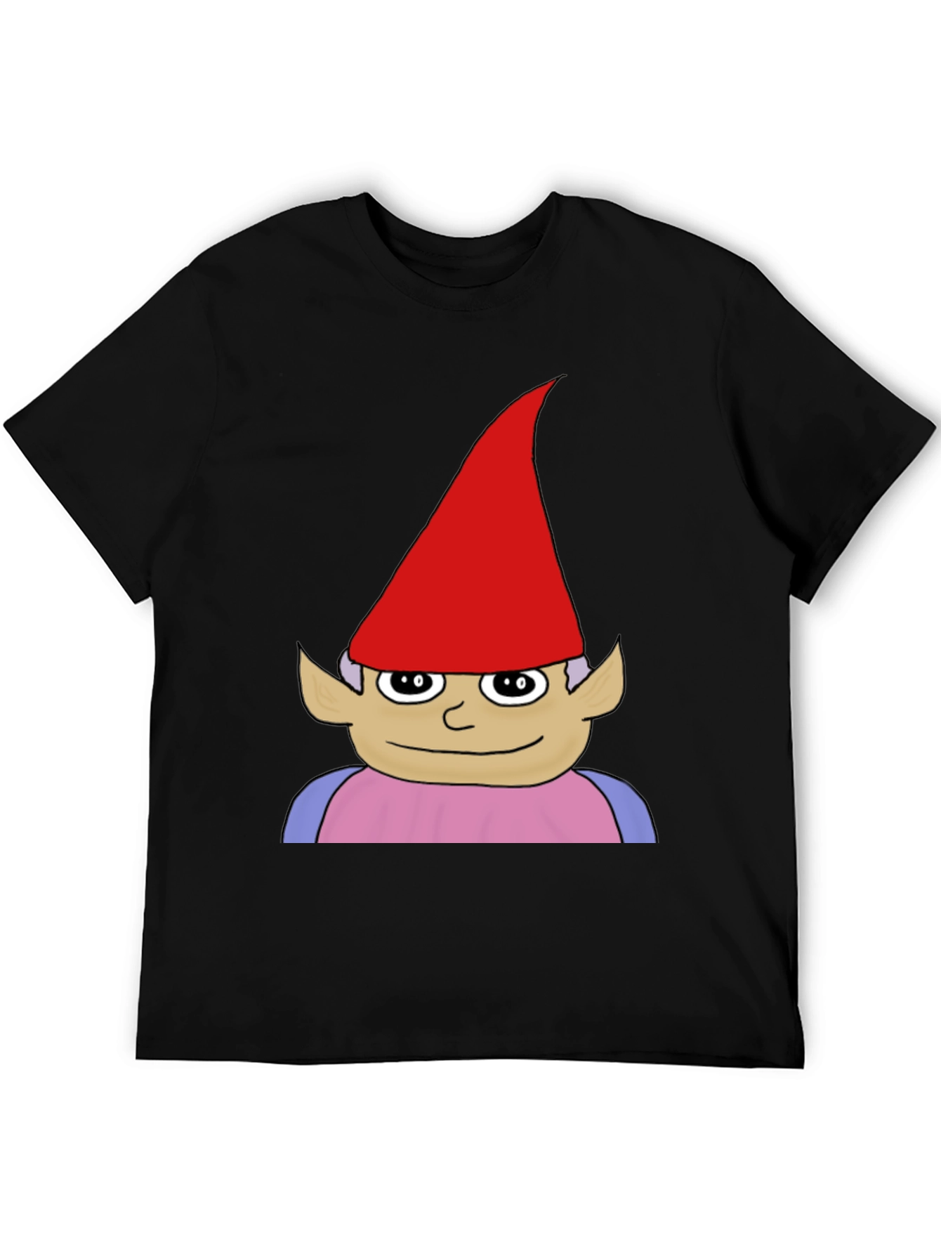 Gnome Graphic Tee - Black Casual Cotton T-Shirt