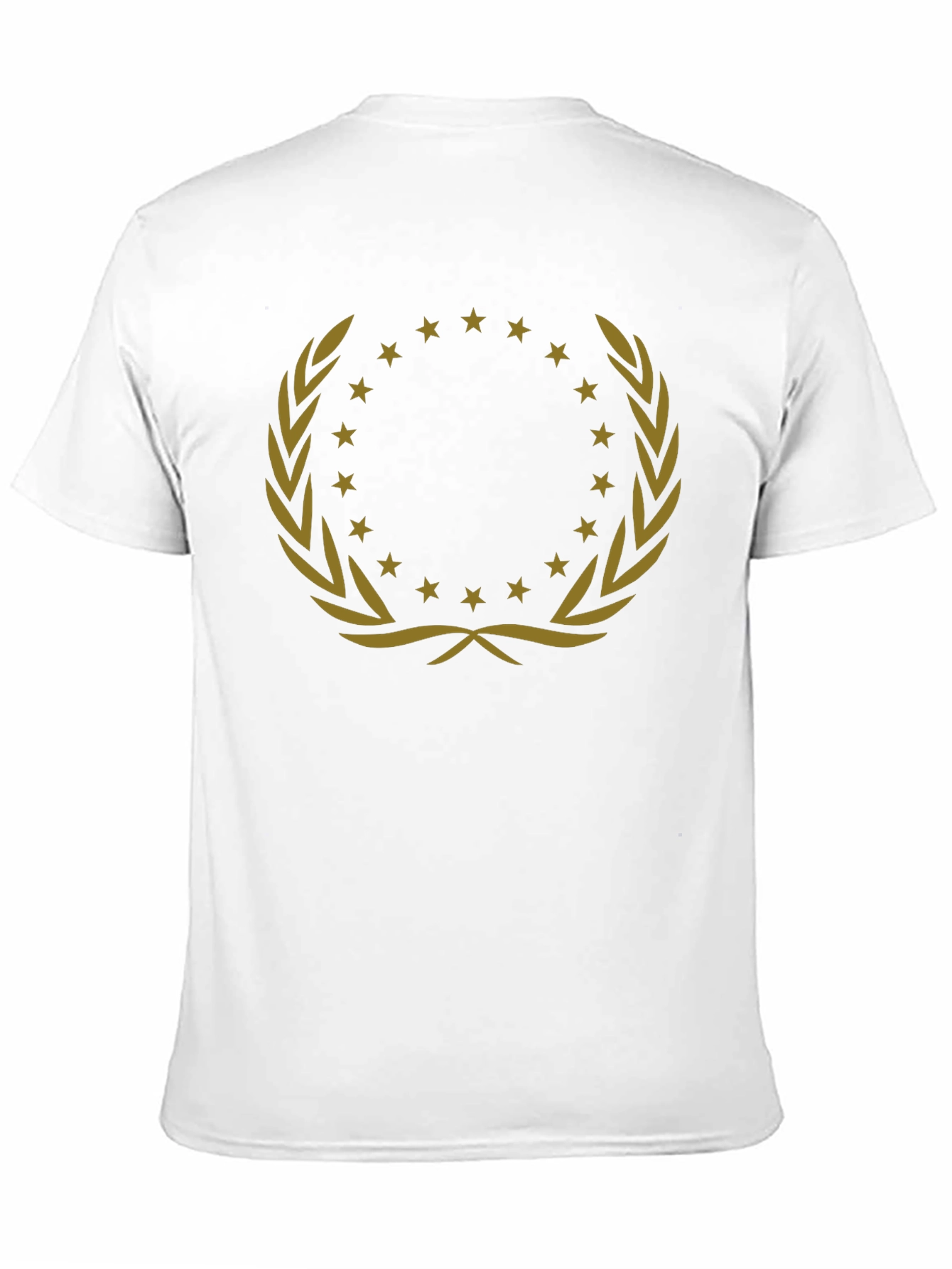 Elegant Black T-Shirt with Gold Wreath Design