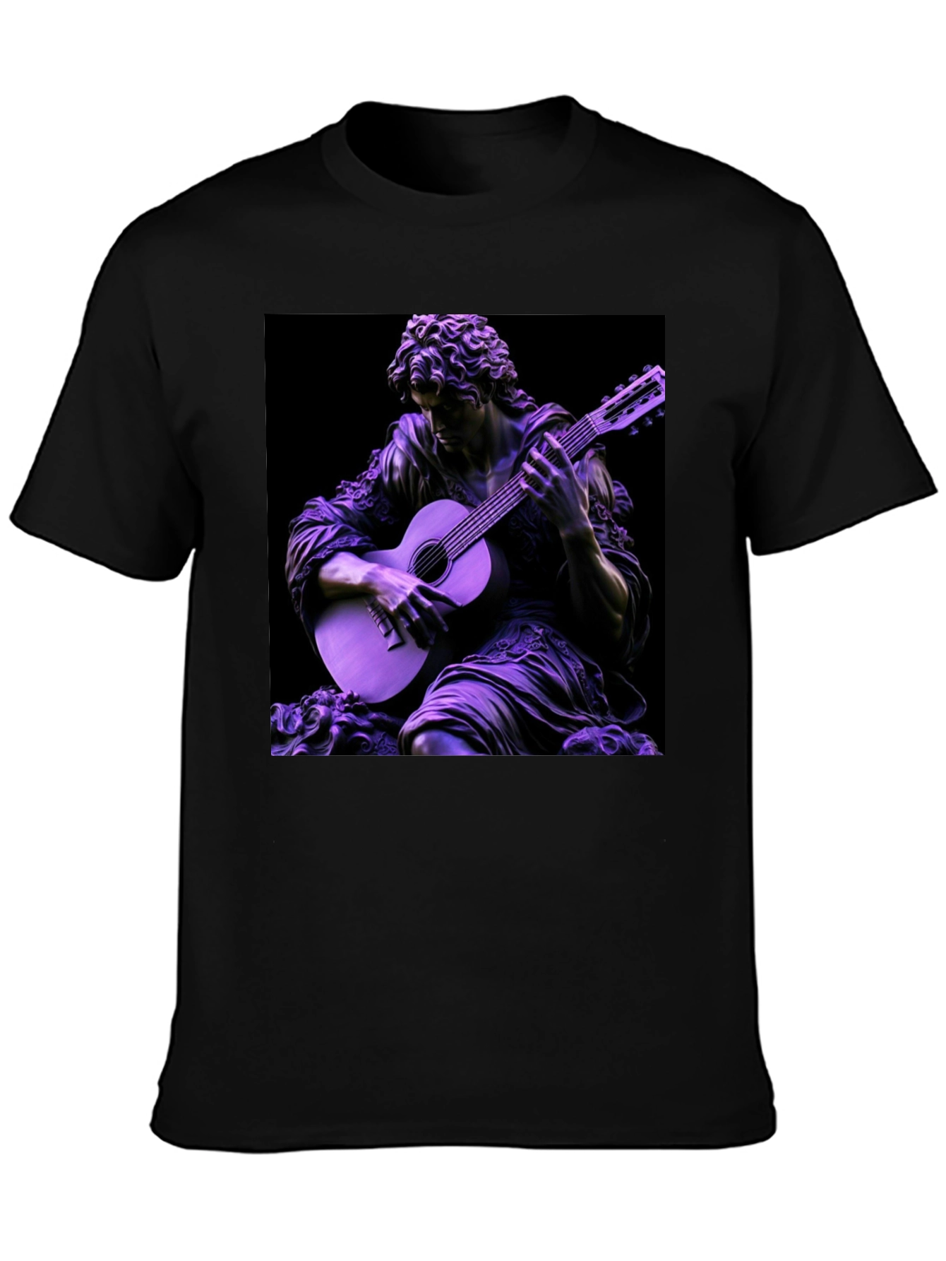 Sculpture Guitarist Graphic Tee - Stylish Musician T-Shirt