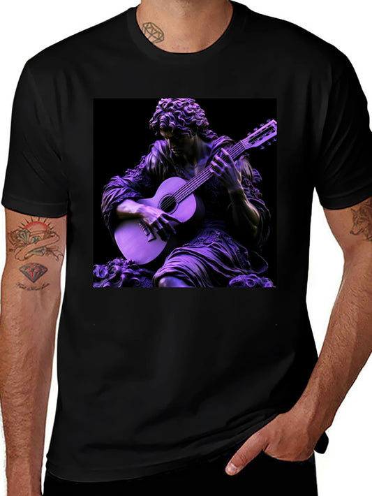 Sculpture Guitarist Graphic Tee - Stylish Musician T-Shirt