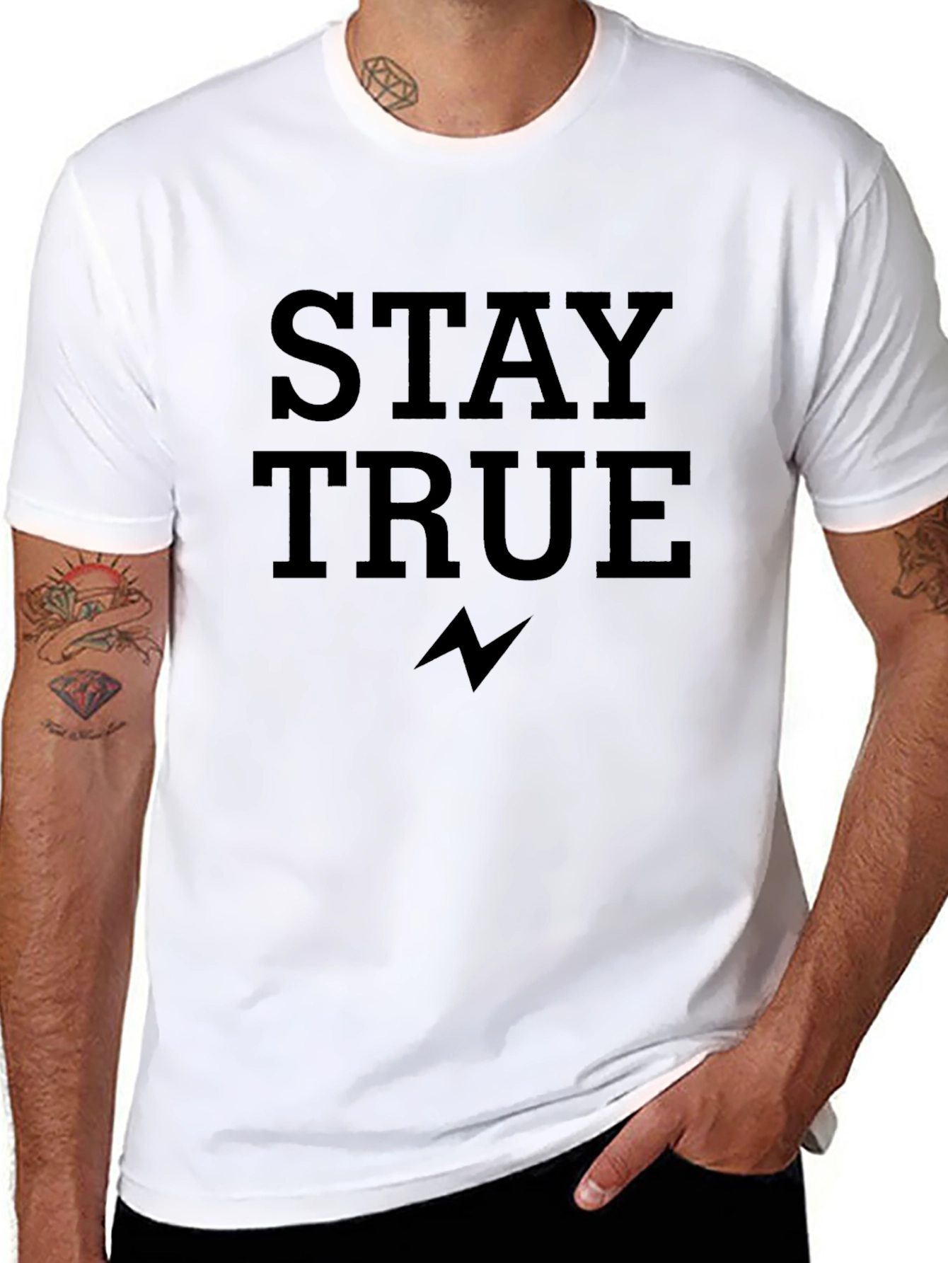 Stay True Black Graphic Tee