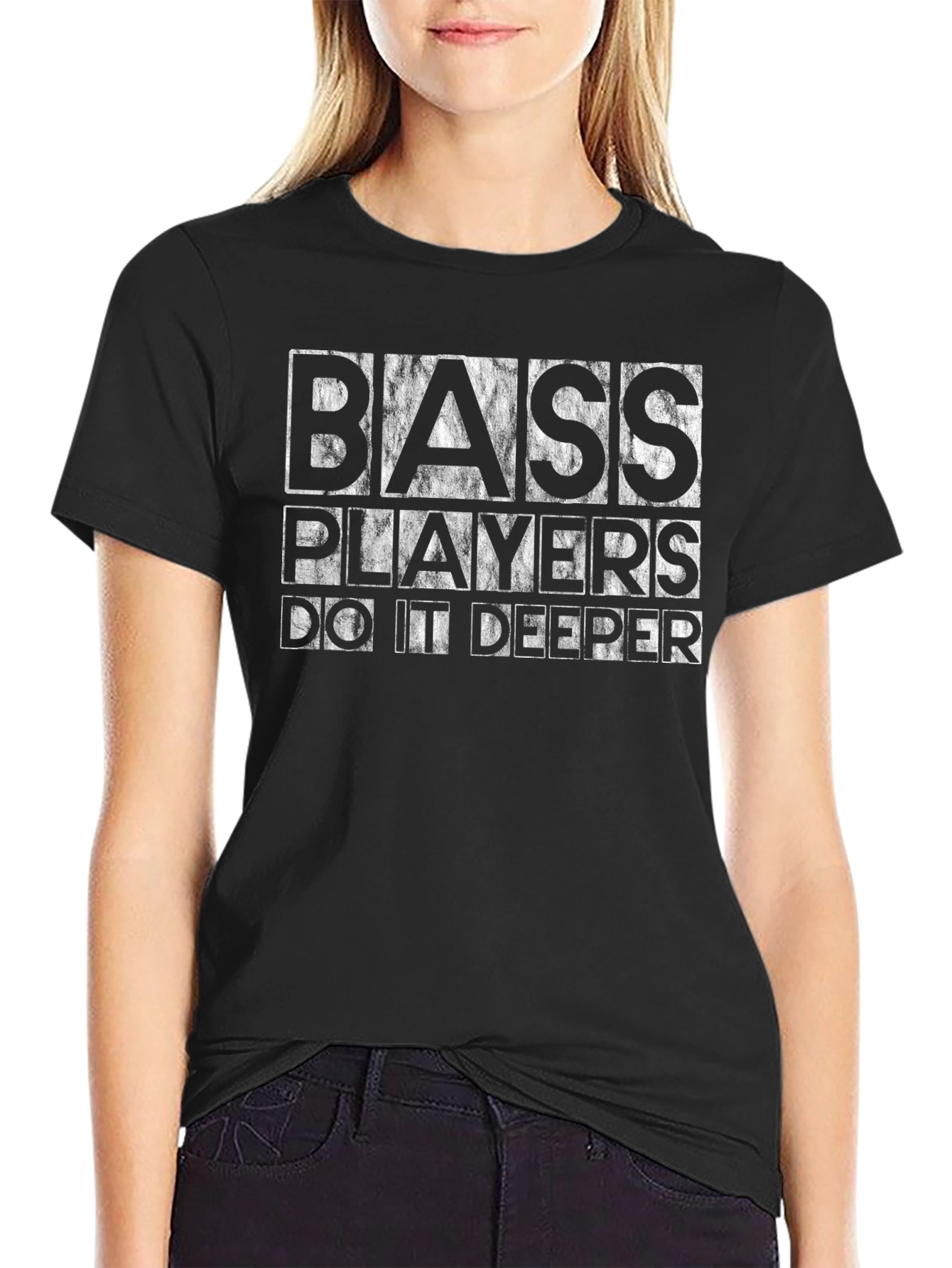 Bass Players Do It Deeper Black T-Shirt