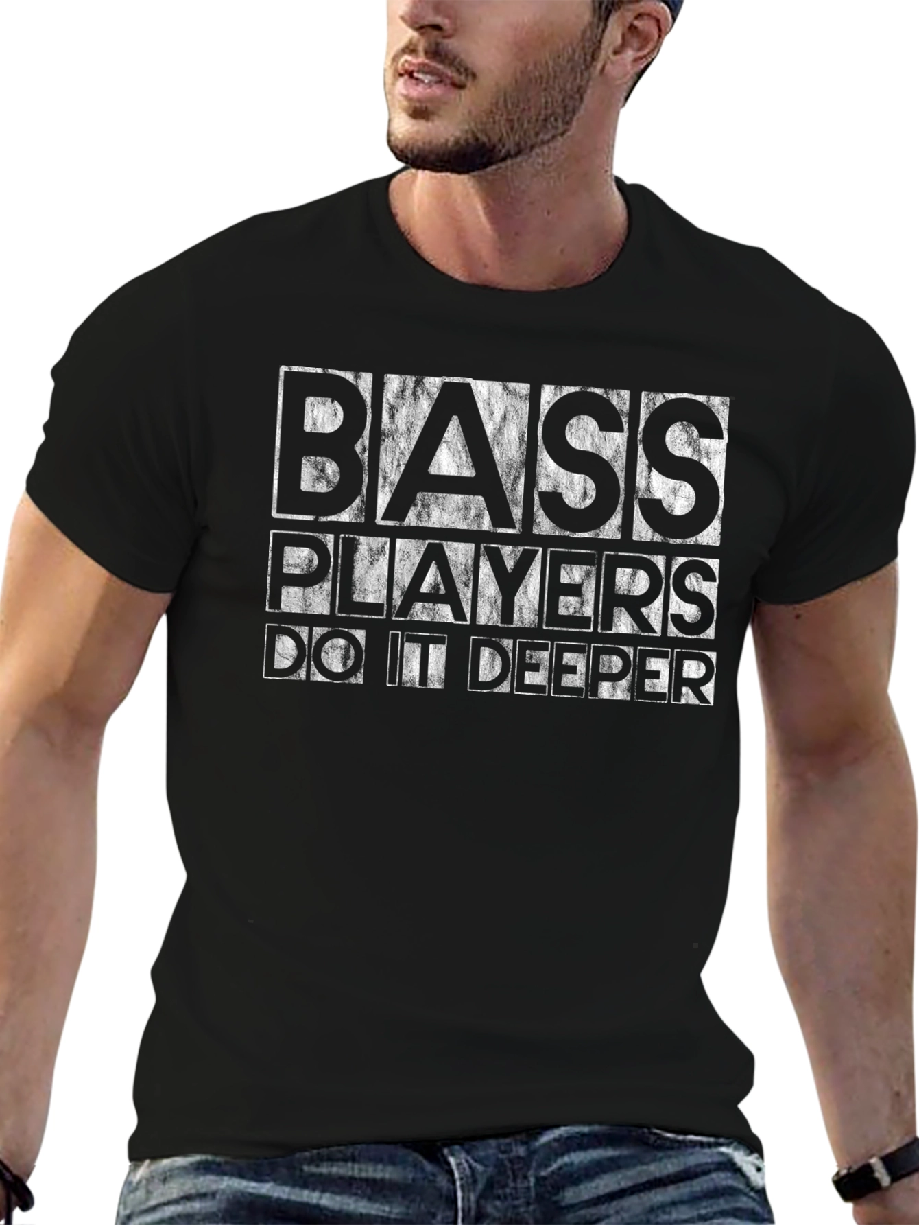 Bass Players Do It Deeper Black T-Shirt