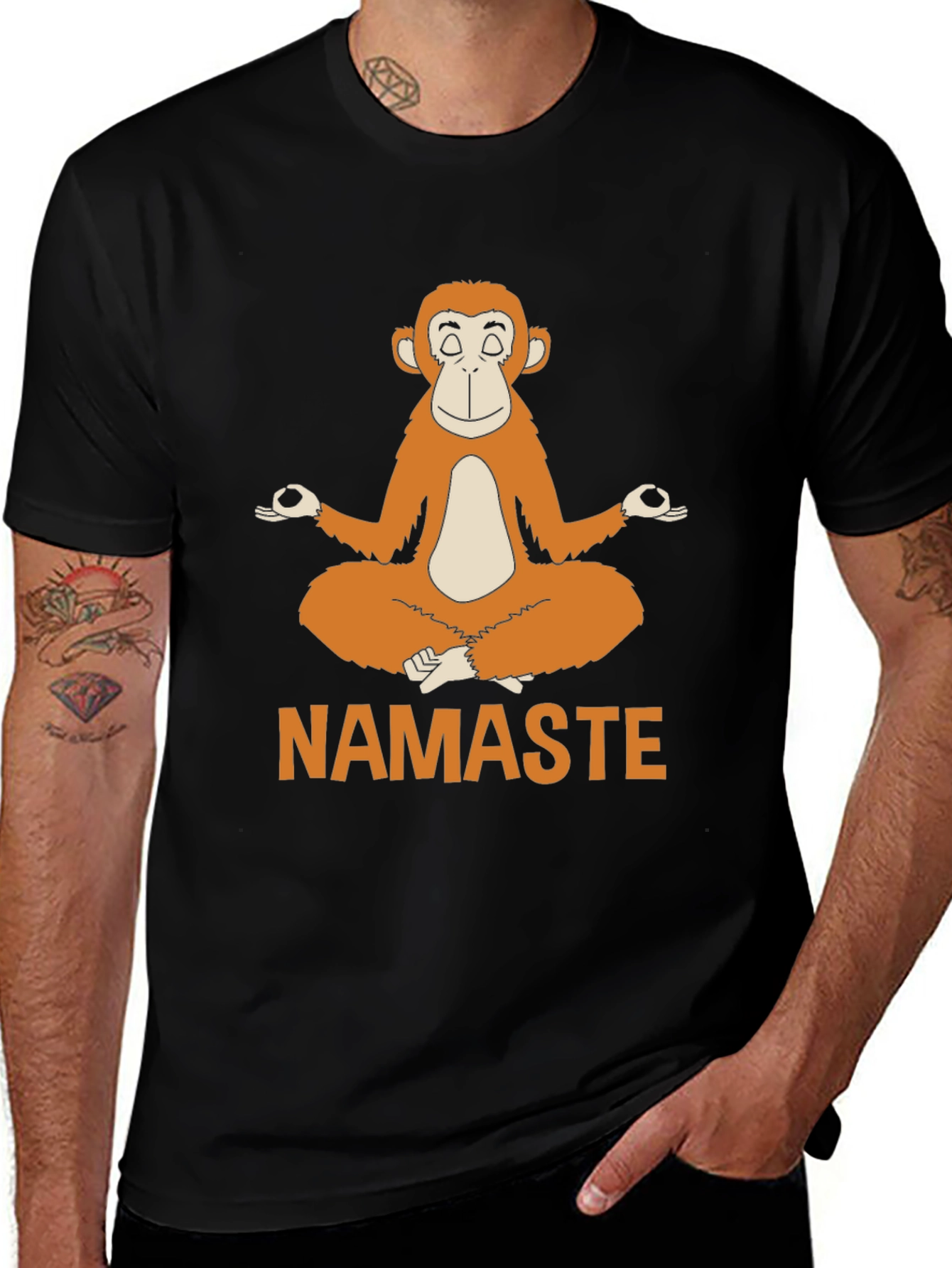 Namaste Monkey Graphic T-Shirt