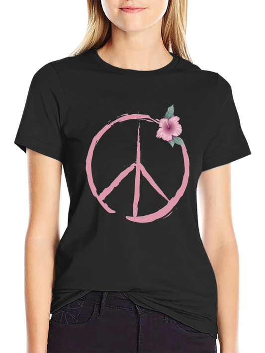 Peace Symbol Floral T-Shirt