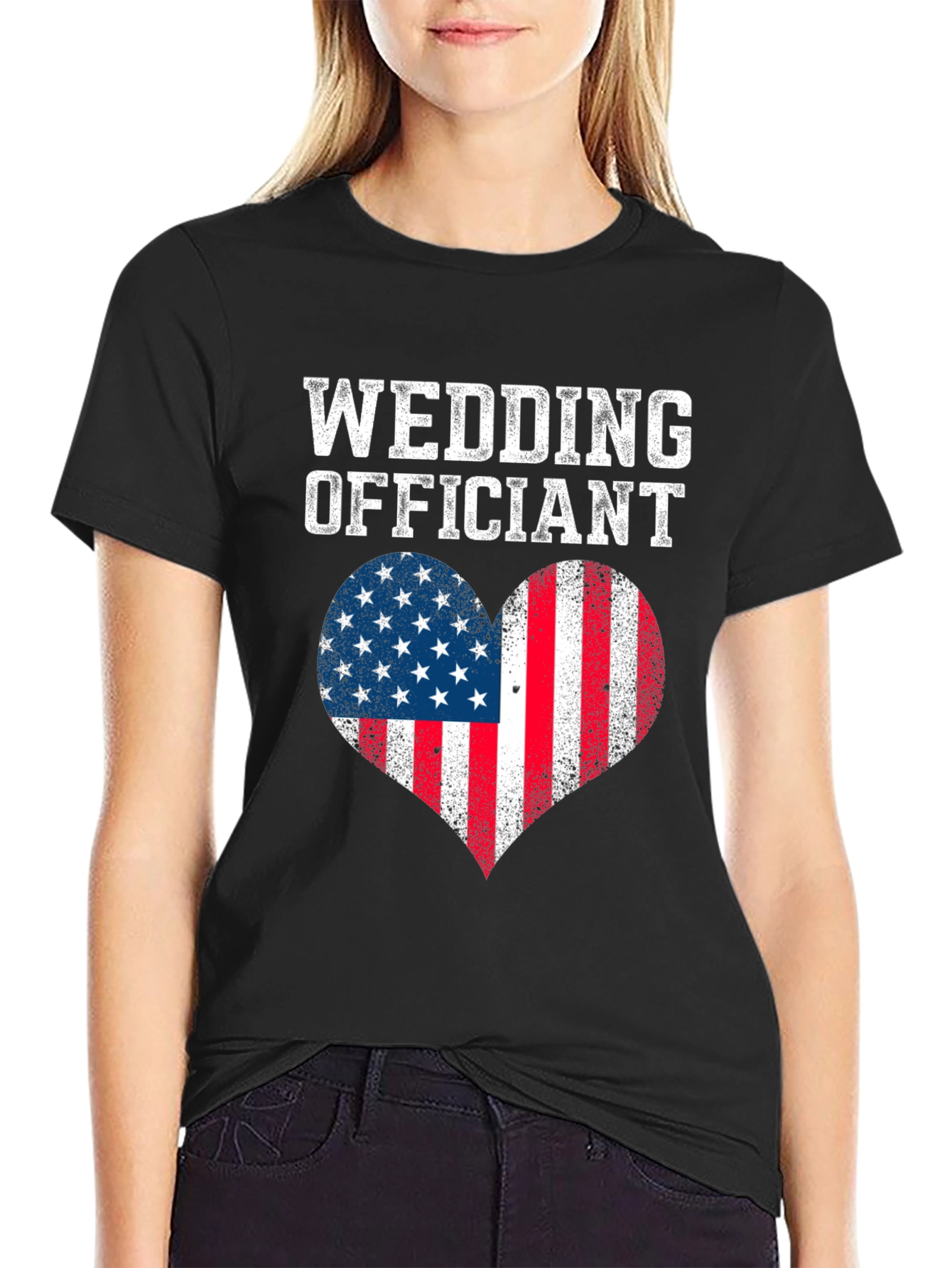 Wedding Officiant Patriotic Heart T-Shirt