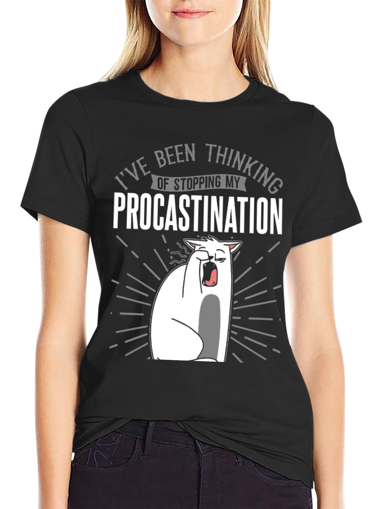 Procrastination Cat Graphic Tee