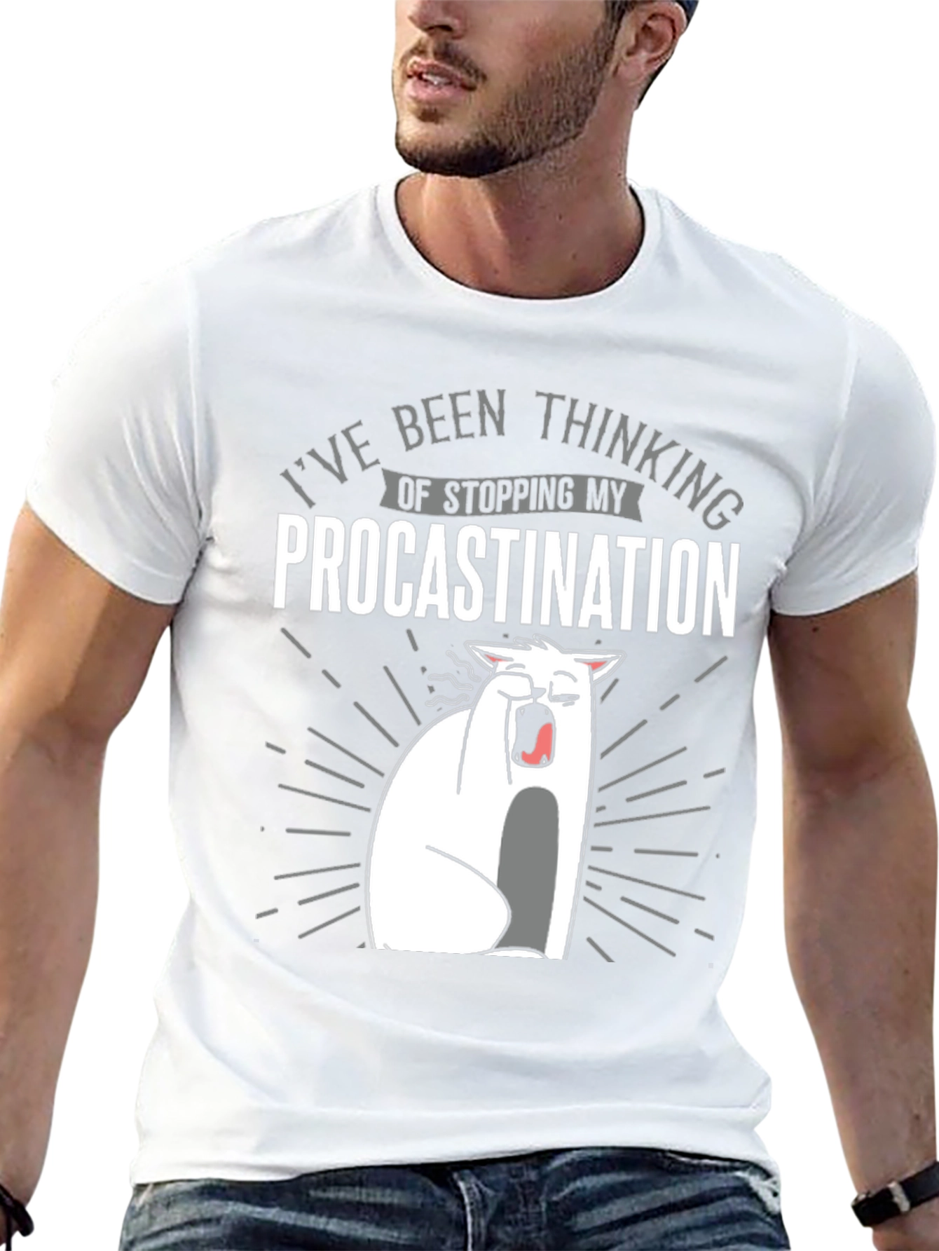 Procrastination Cat Graphic Tee