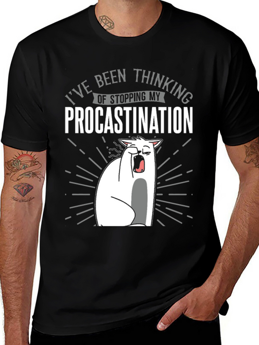 Procrastination Cat Graphic Tee
