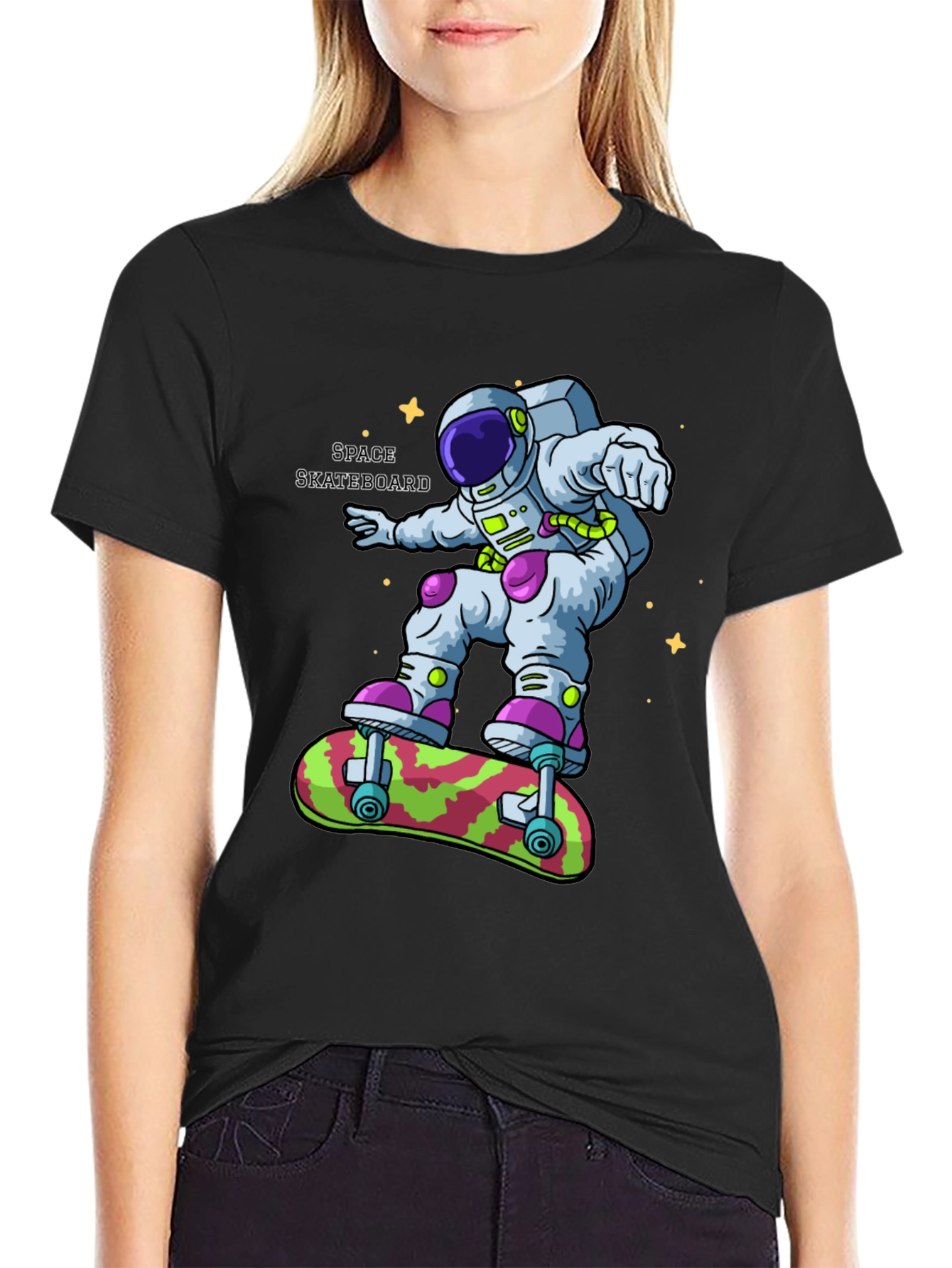 Astronaut Skateboard Graphic T-Shirt