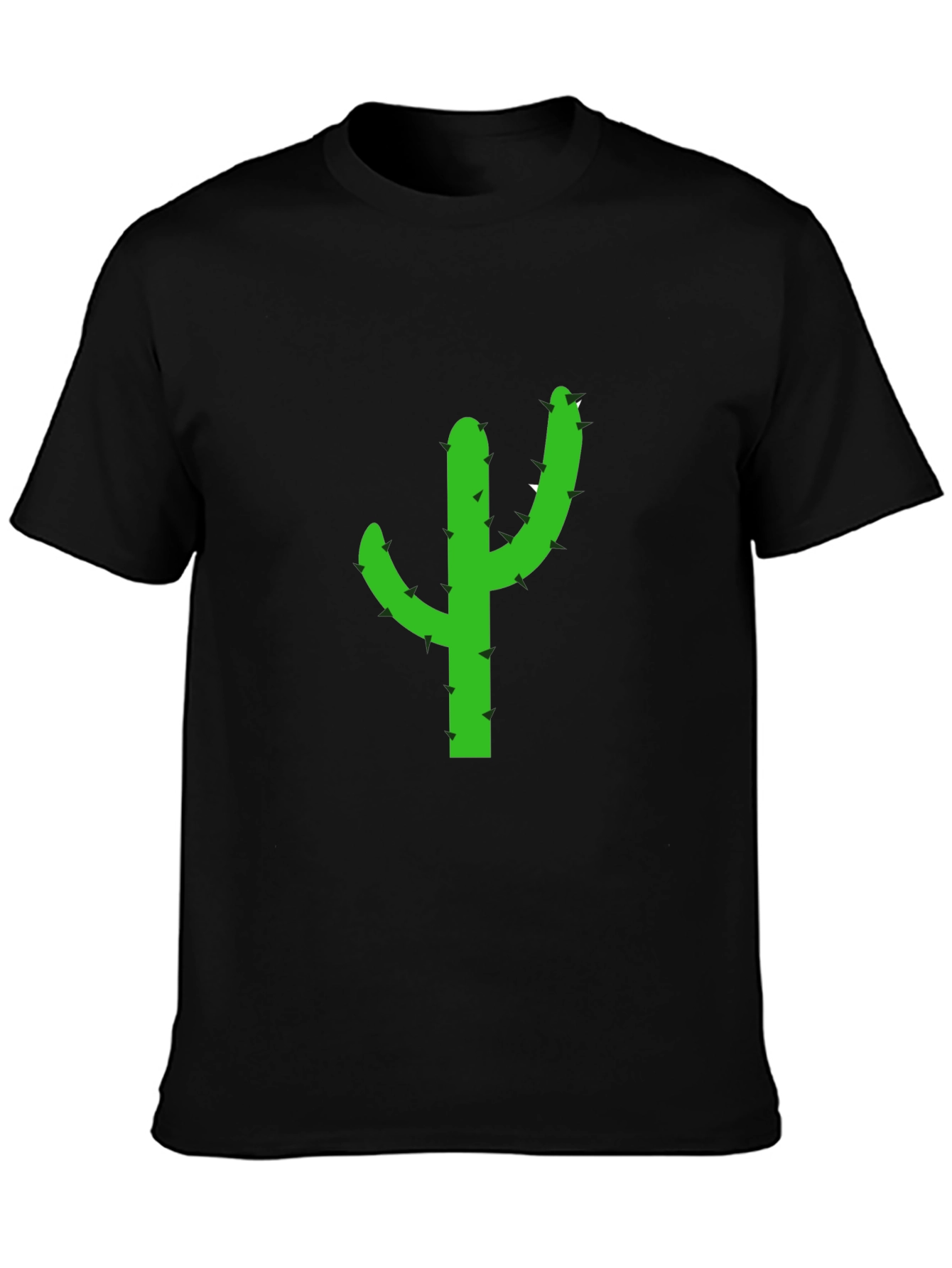 Cactus Graphic Tee - Casual Black T-Shirt