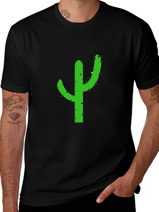 Cactus Graphic Tee - Casual Black T-Shirt