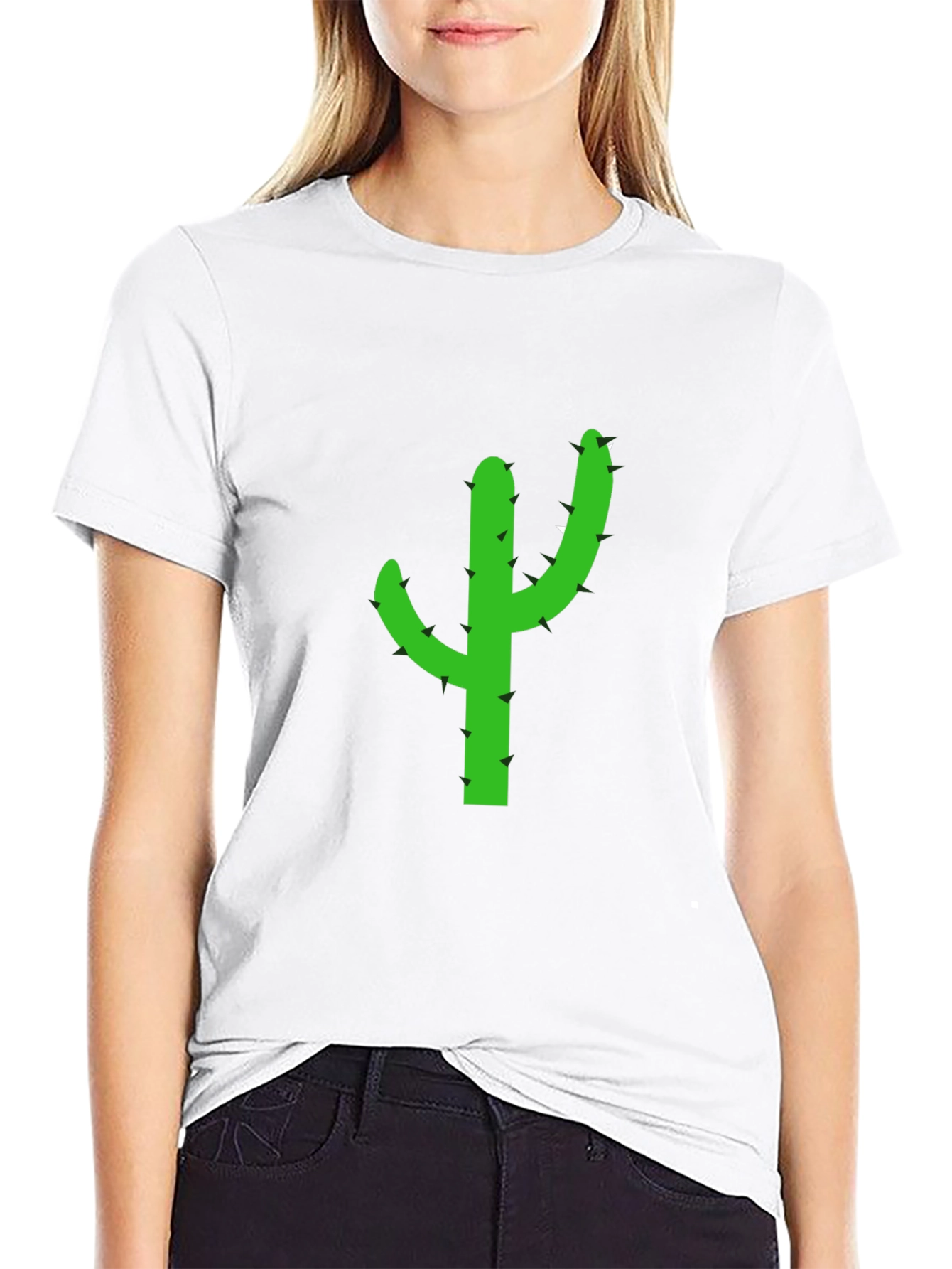 Cactus Graphic Tee - Casual Black T-Shirt