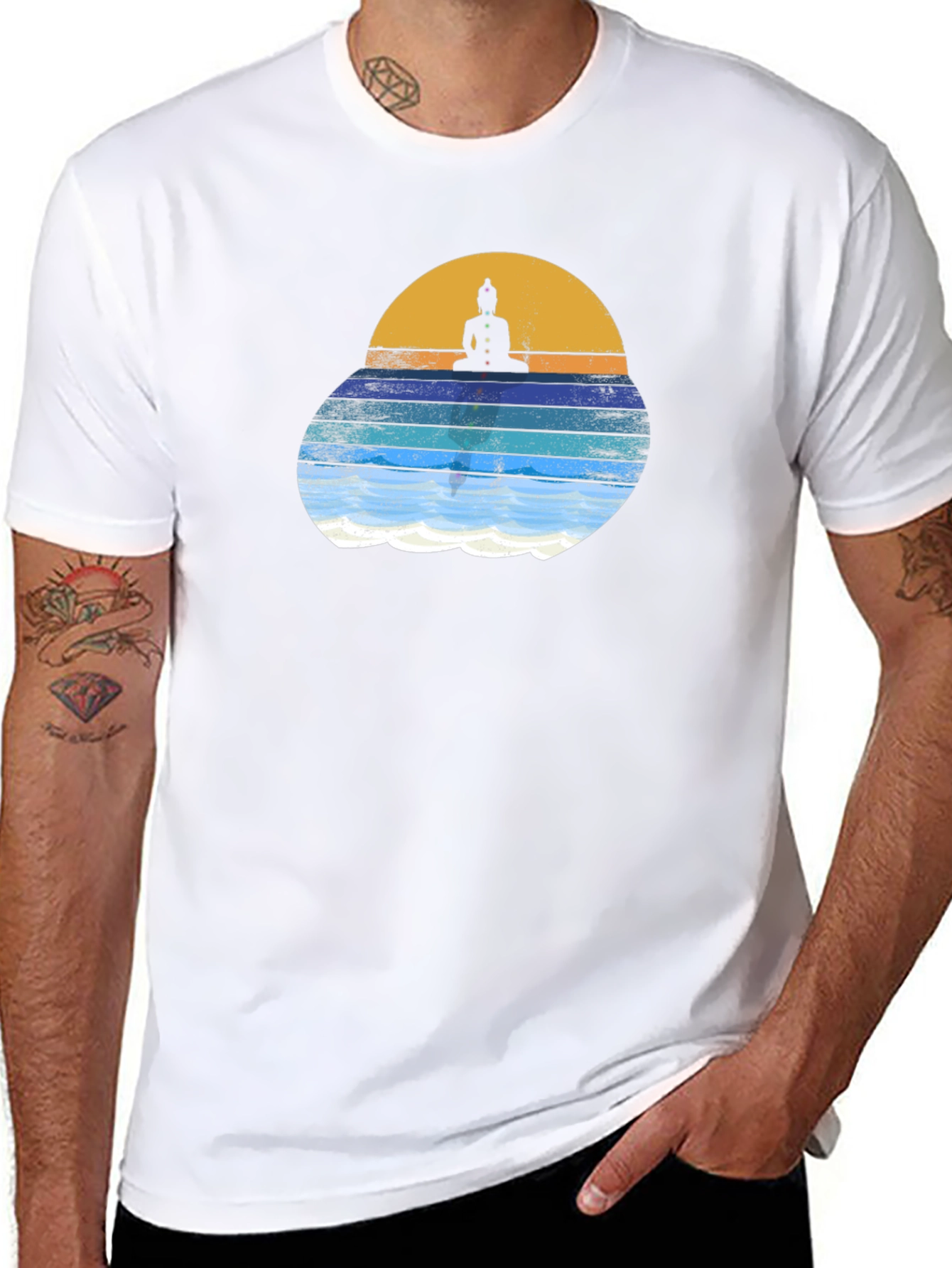 Buddha Sunset Graphic Tee - Relaxed Fit