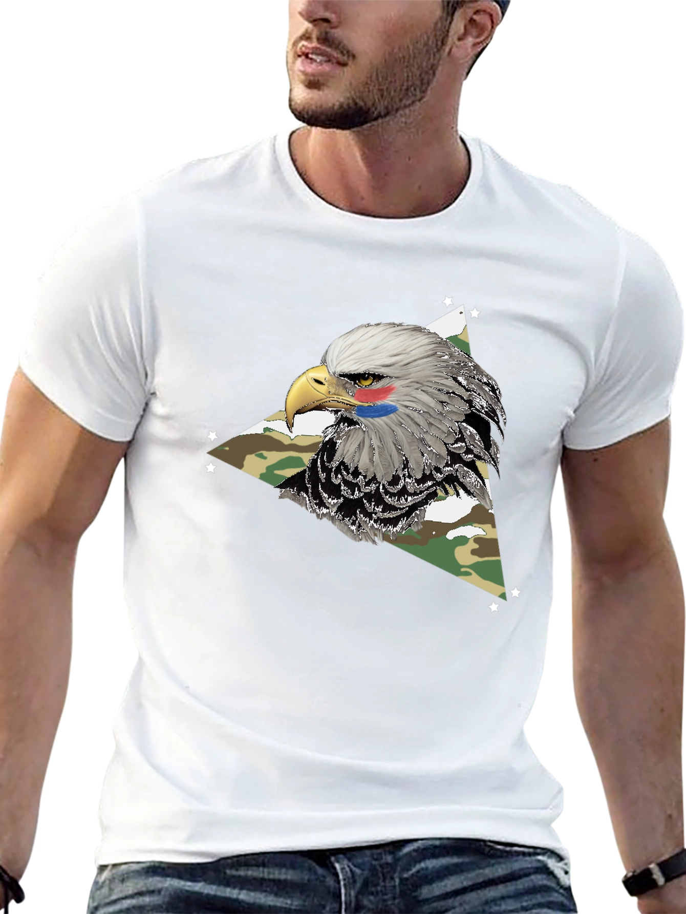 Eagle Camo Graphic Tee - Patriotic Style