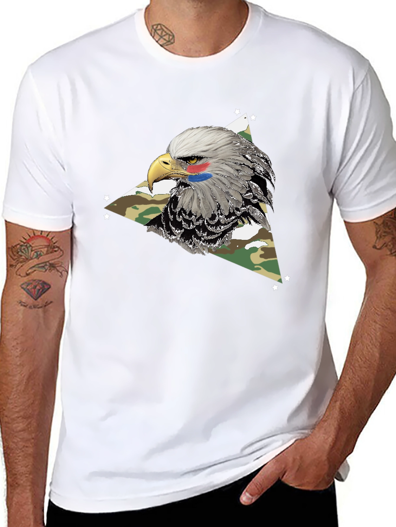 Eagle Camo Graphic Tee - Patriotic Style