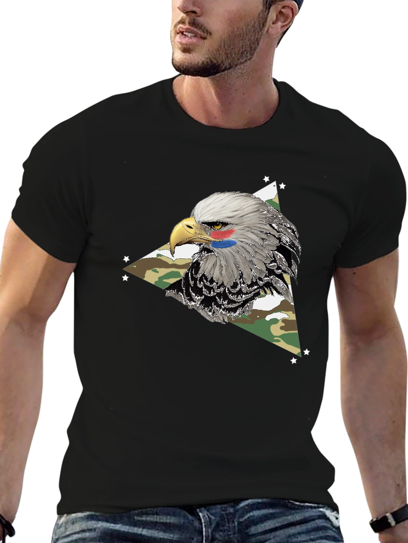 Eagle Camo Graphic Tee - Patriotic Style