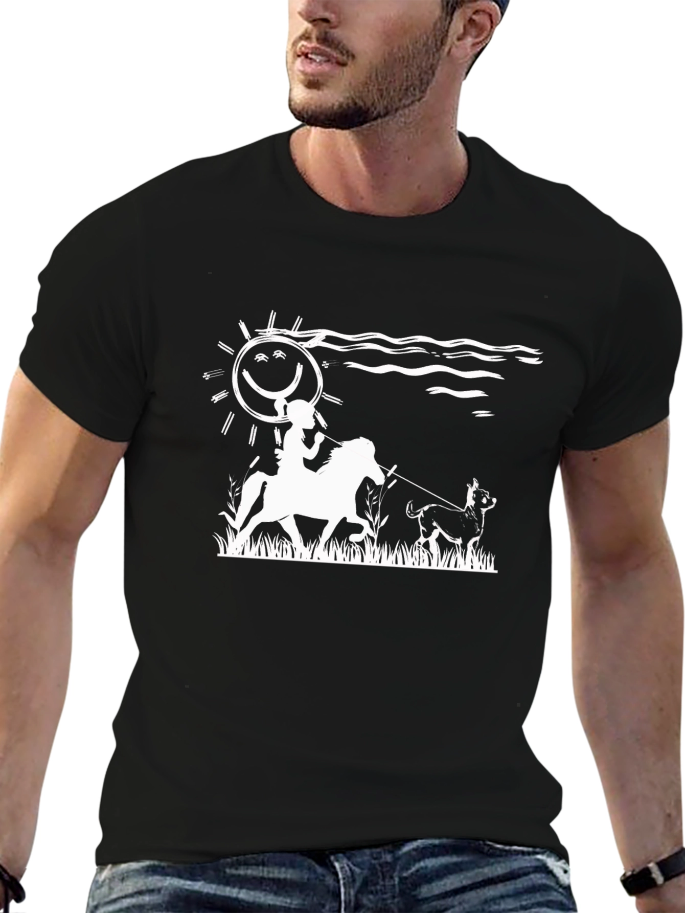 Equestrian Dog Walking T-Shirt