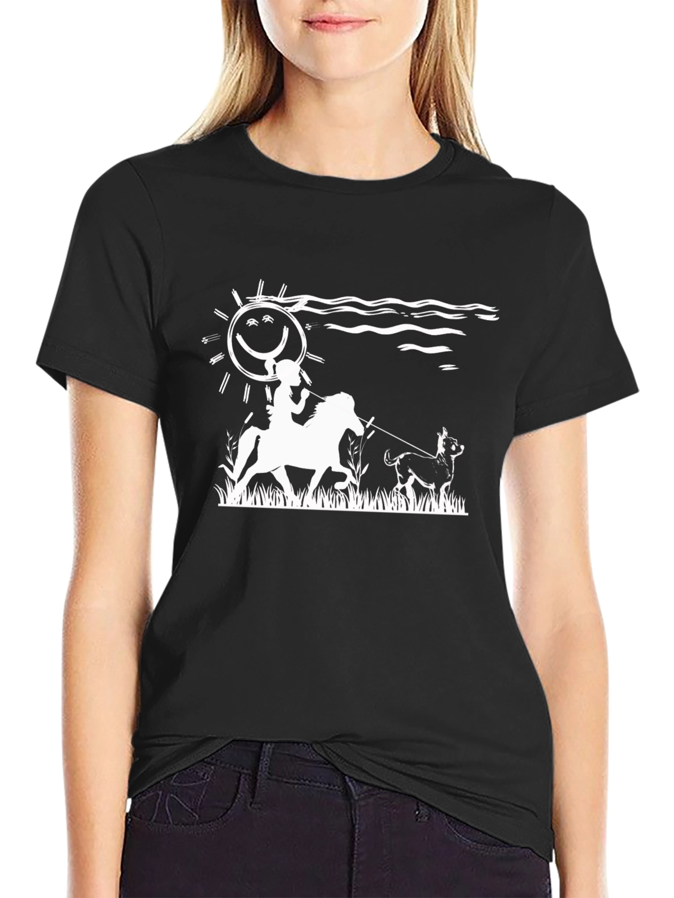 Equestrian Dog Walking T-Shirt