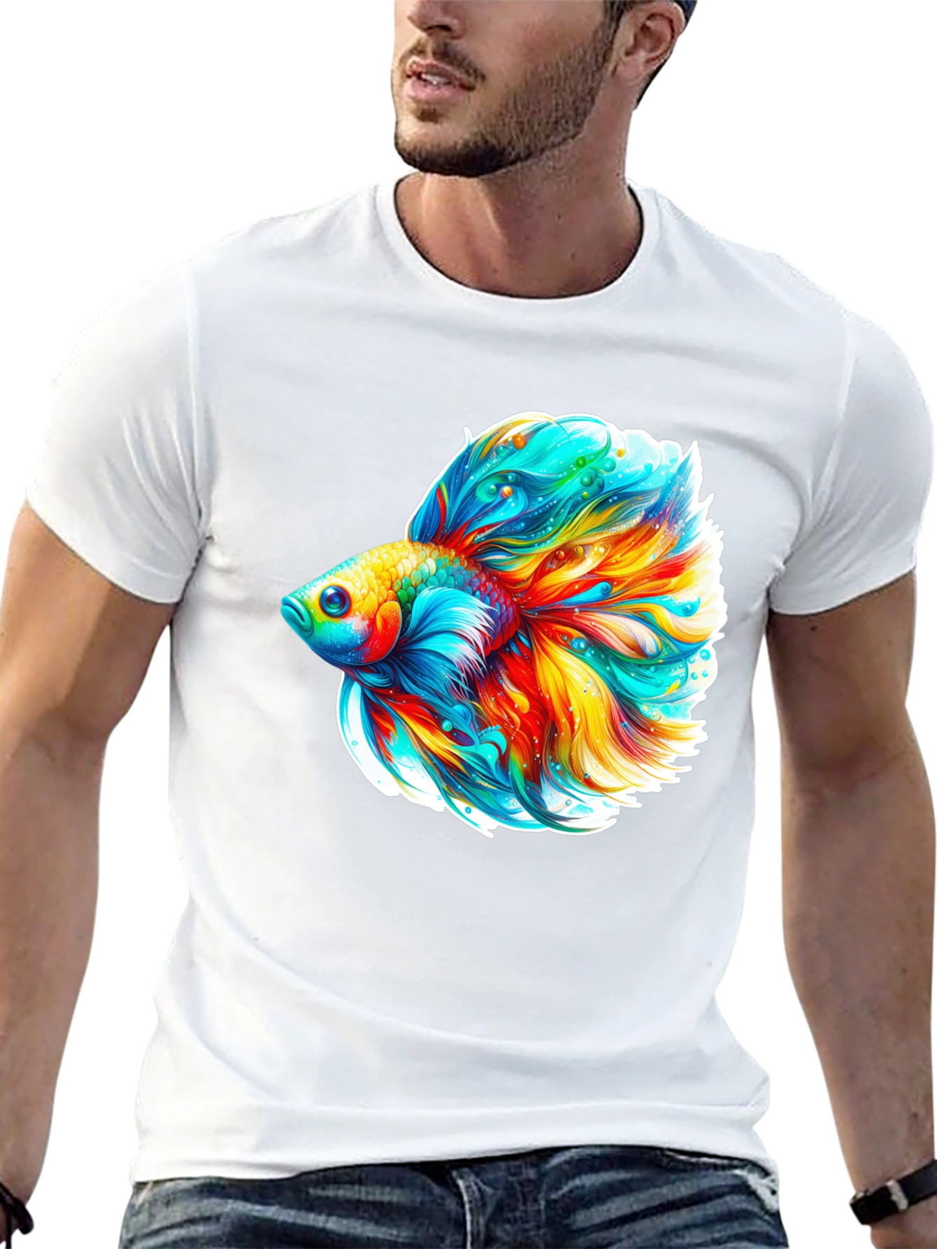 Vibrant Betta Fish Graphic Tee - Soft Cotton