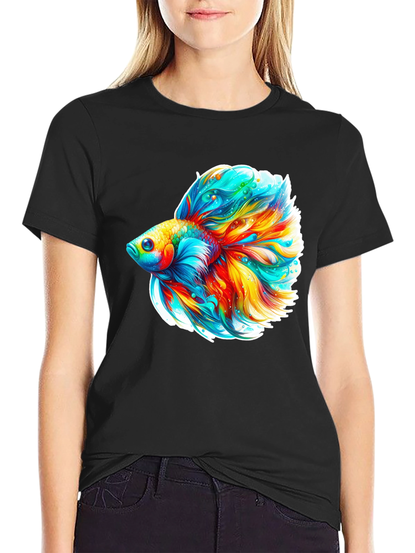 Vibrant Betta Fish Graphic Tee - Soft Cotton
