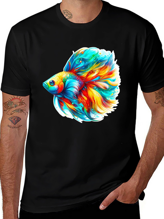 Vibrant Betta Fish Graphic Tee - Soft Cotton