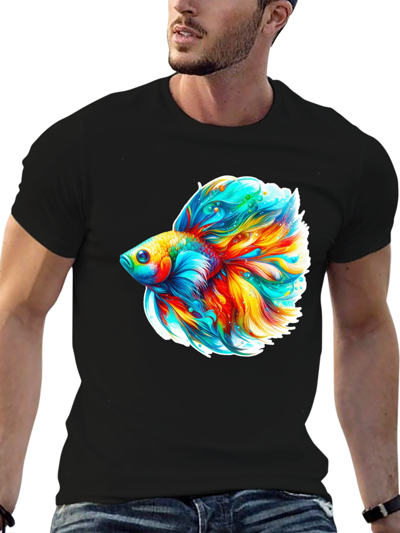 Vibrant Betta Fish Graphic Tee - Soft Cotton