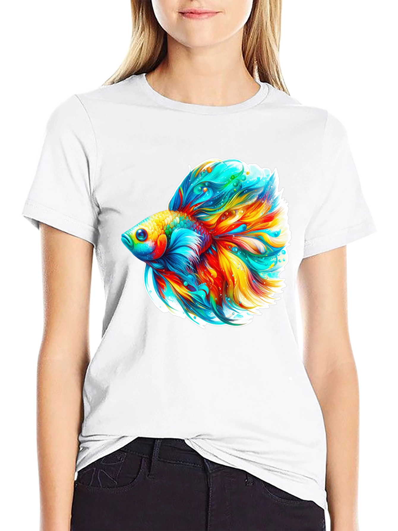 Vibrant Betta Fish Graphic Tee - Soft Cotton