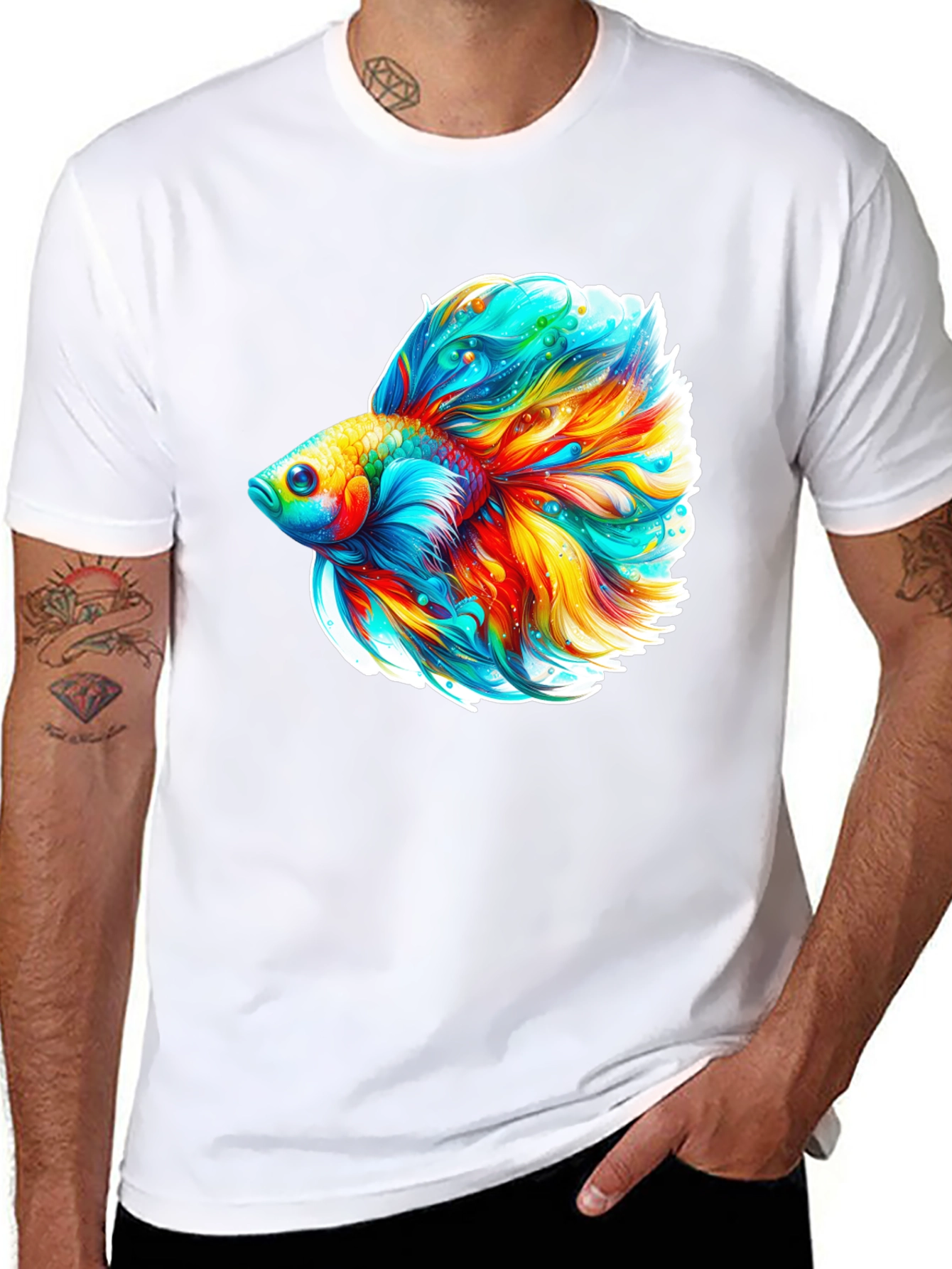 Vibrant Betta Fish Graphic Tee - Soft Cotton