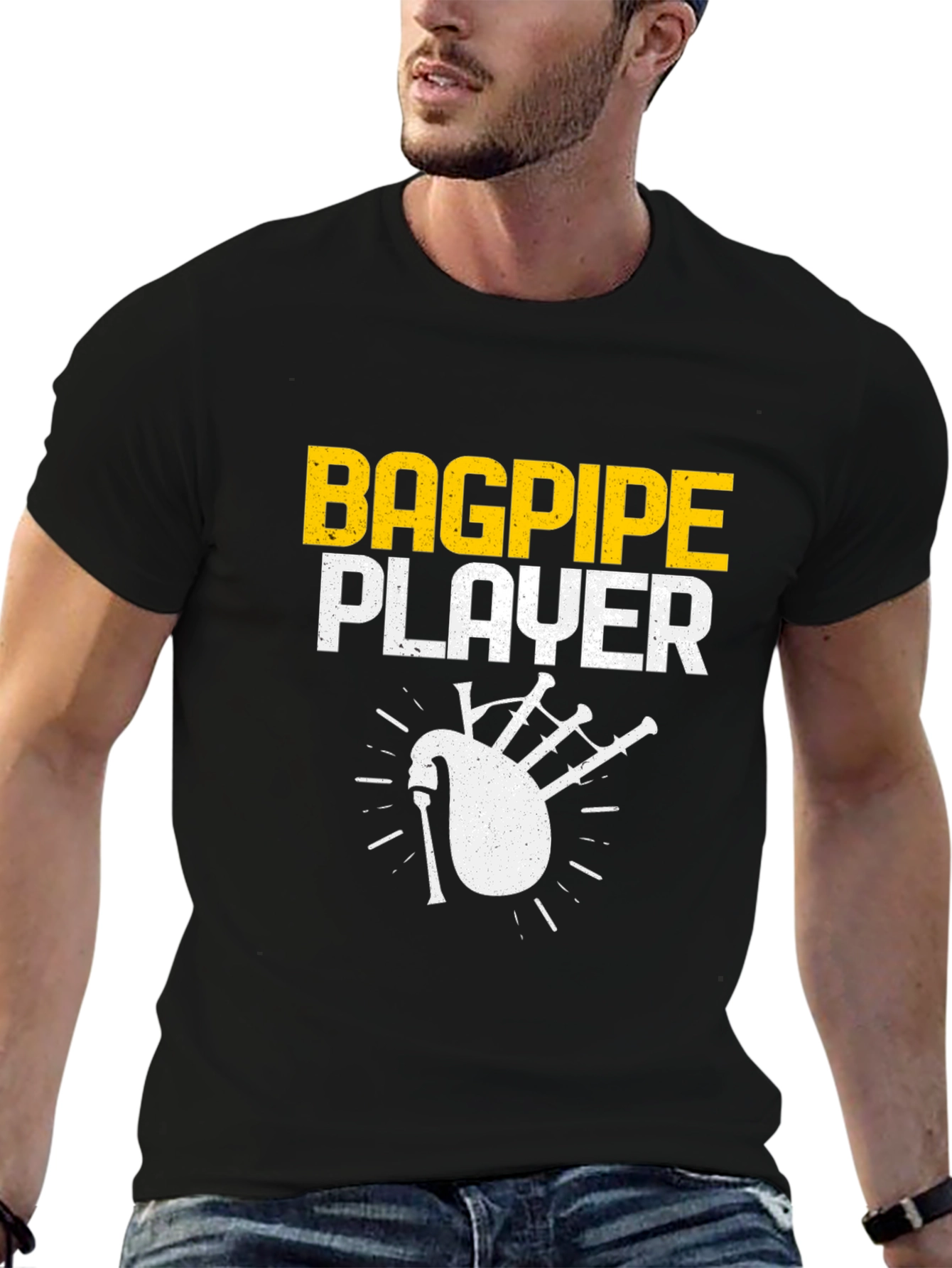 Bagpipe Player Graphic T-Shirt - Musician Tee