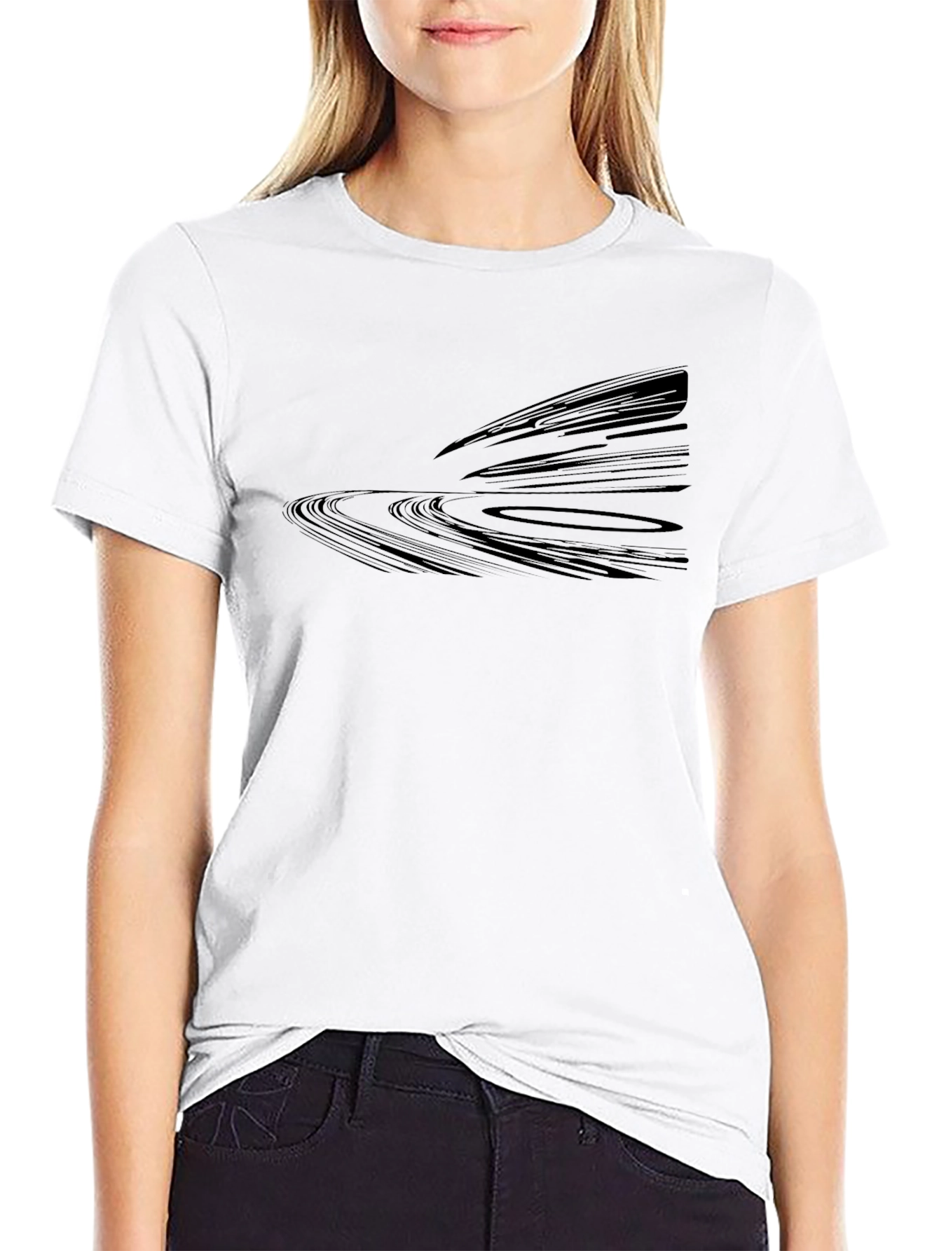 Abstract Black Graphic Tee