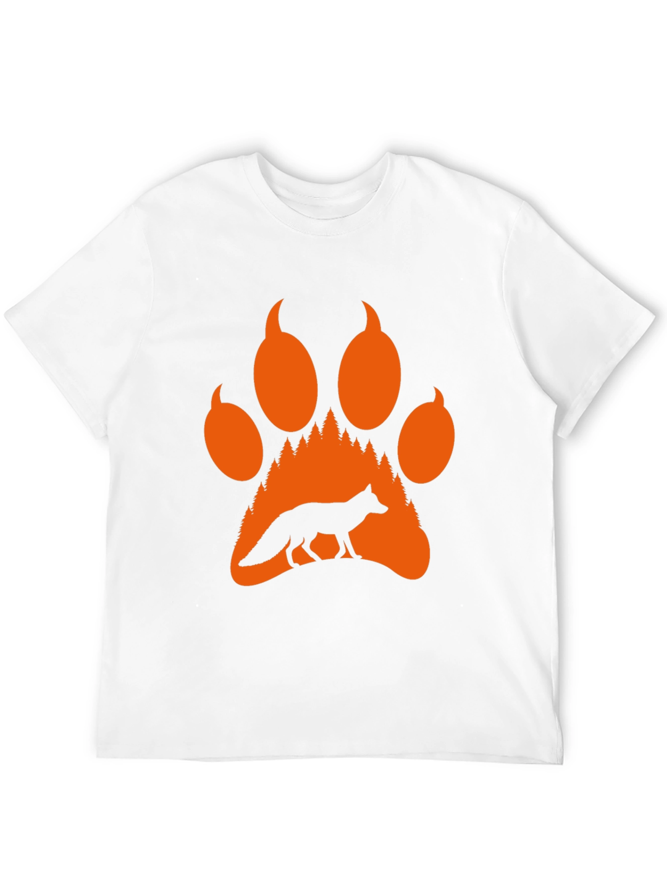 Fox Paw Print Graphic Tee - Nature Lover T-Shirt
