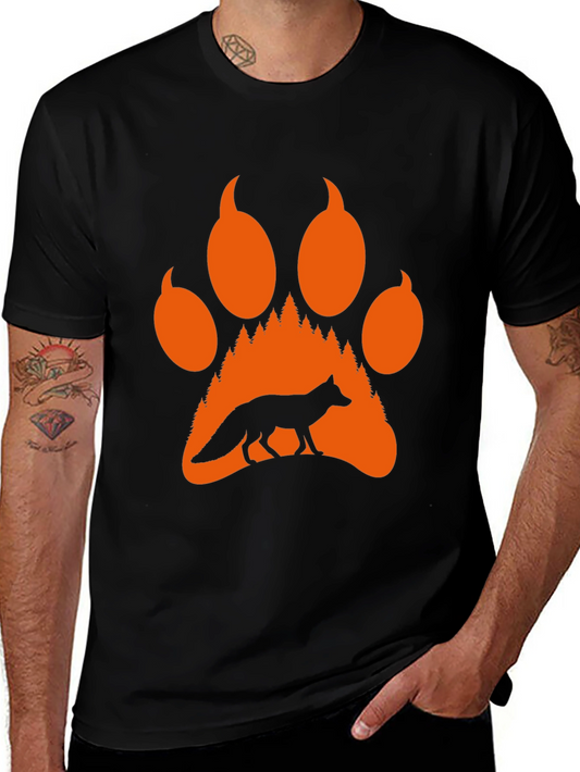 Fox Paw Print Graphic Tee - Nature Lover T-Shirt