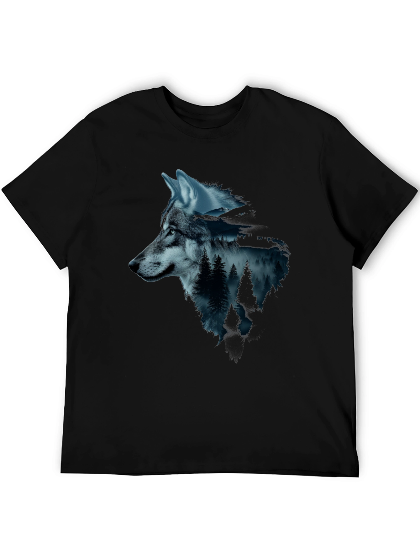 Wolf & Forest Graphic Tee - Black