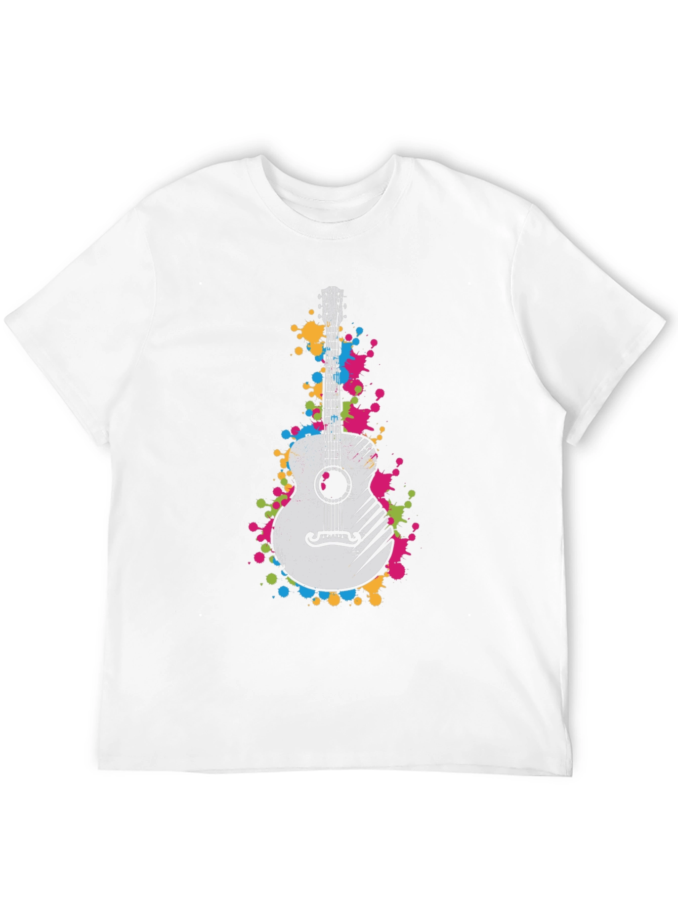 Guitar Splatter Graphic Black T-Shirt