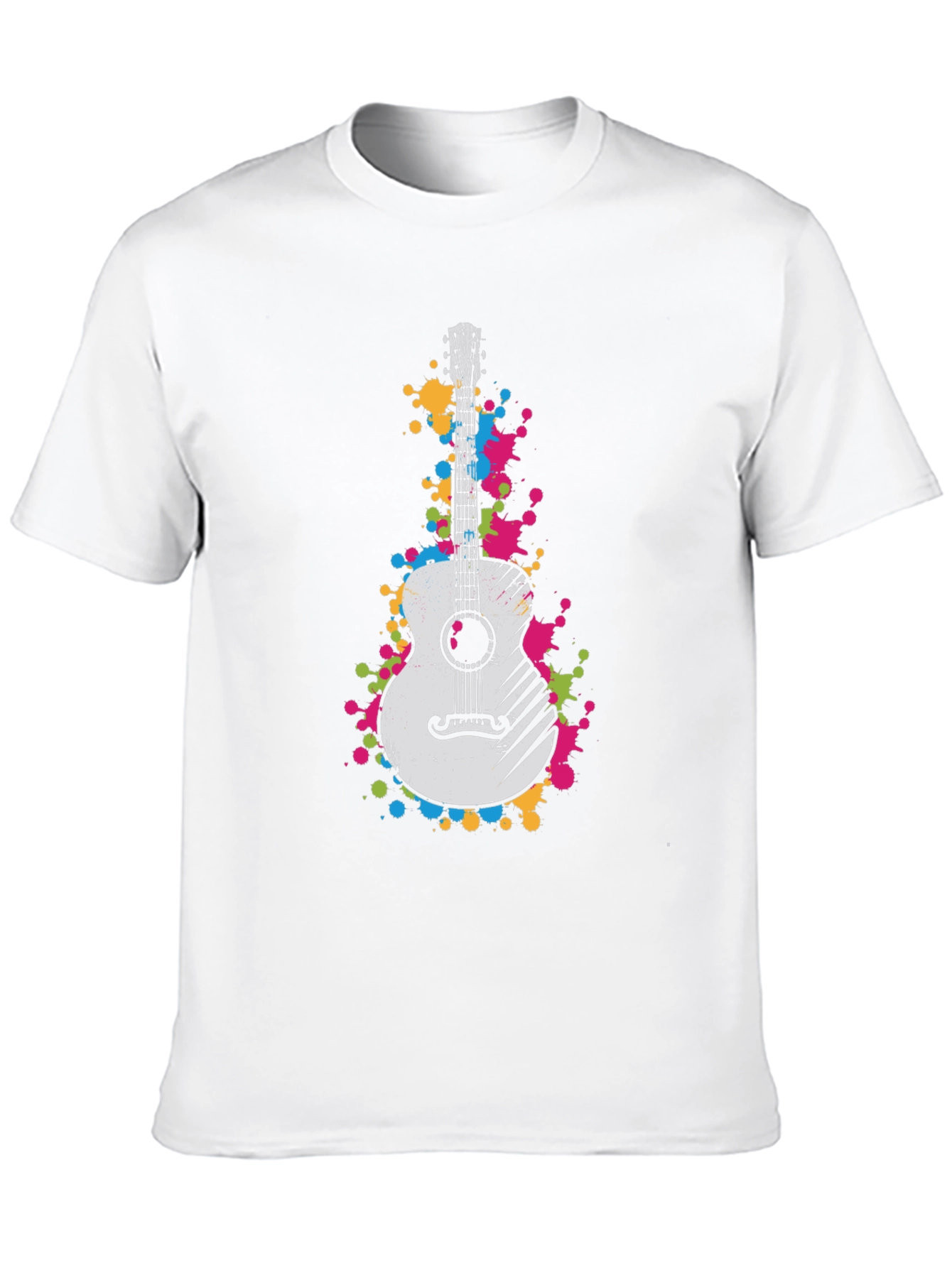 Guitar Splatter Graphic Black T-Shirt