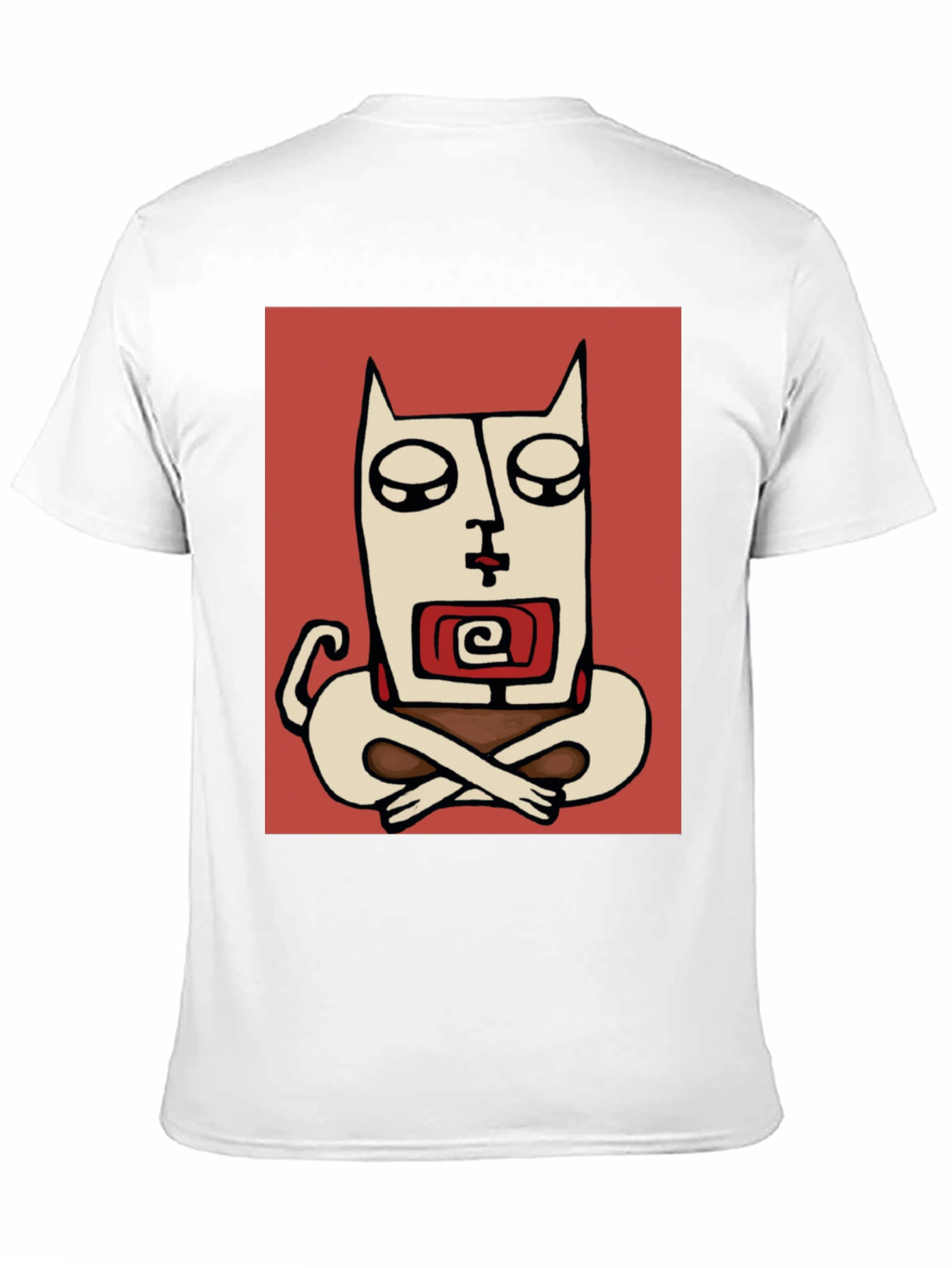 Abstract Meditating Cat Graphic Tee