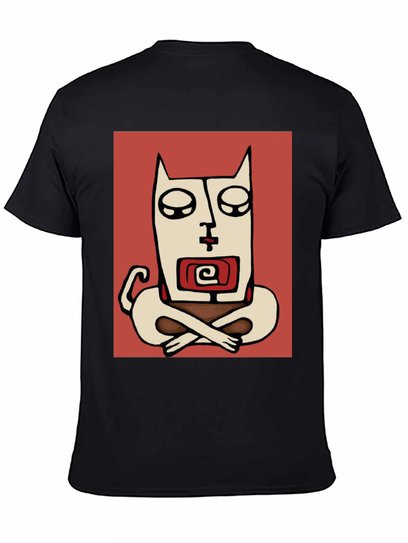 Abstract Meditating Cat Graphic Tee