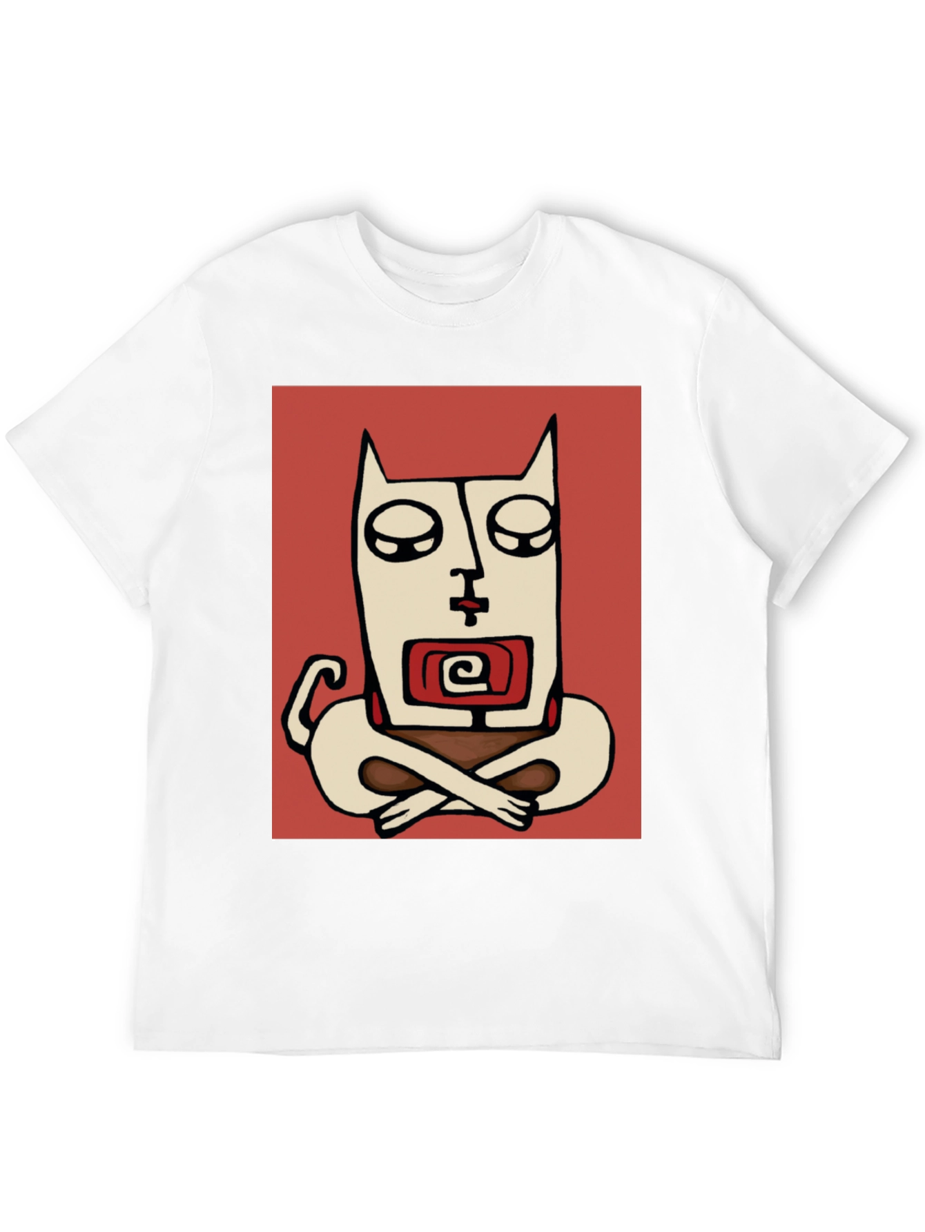 Abstract Meditating Cat Graphic Tee